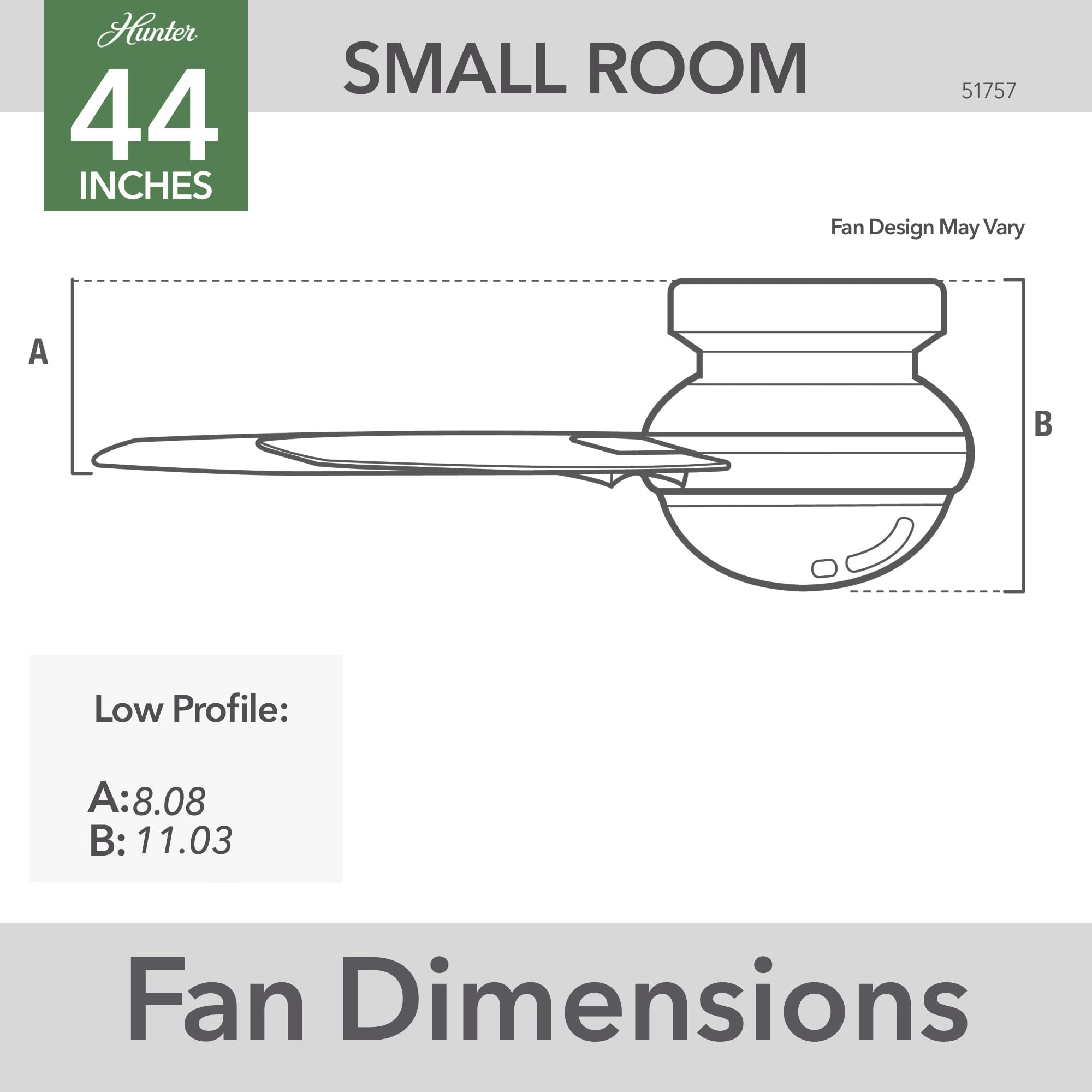 Hunter Fan Company 51757 Dempsey 44-Inch Indoor/Outdoor Ceiling Fan with Light Kit, Brushed Silver Finish - Perfect for Bedroom, Living Room, Patio & Covered Porches