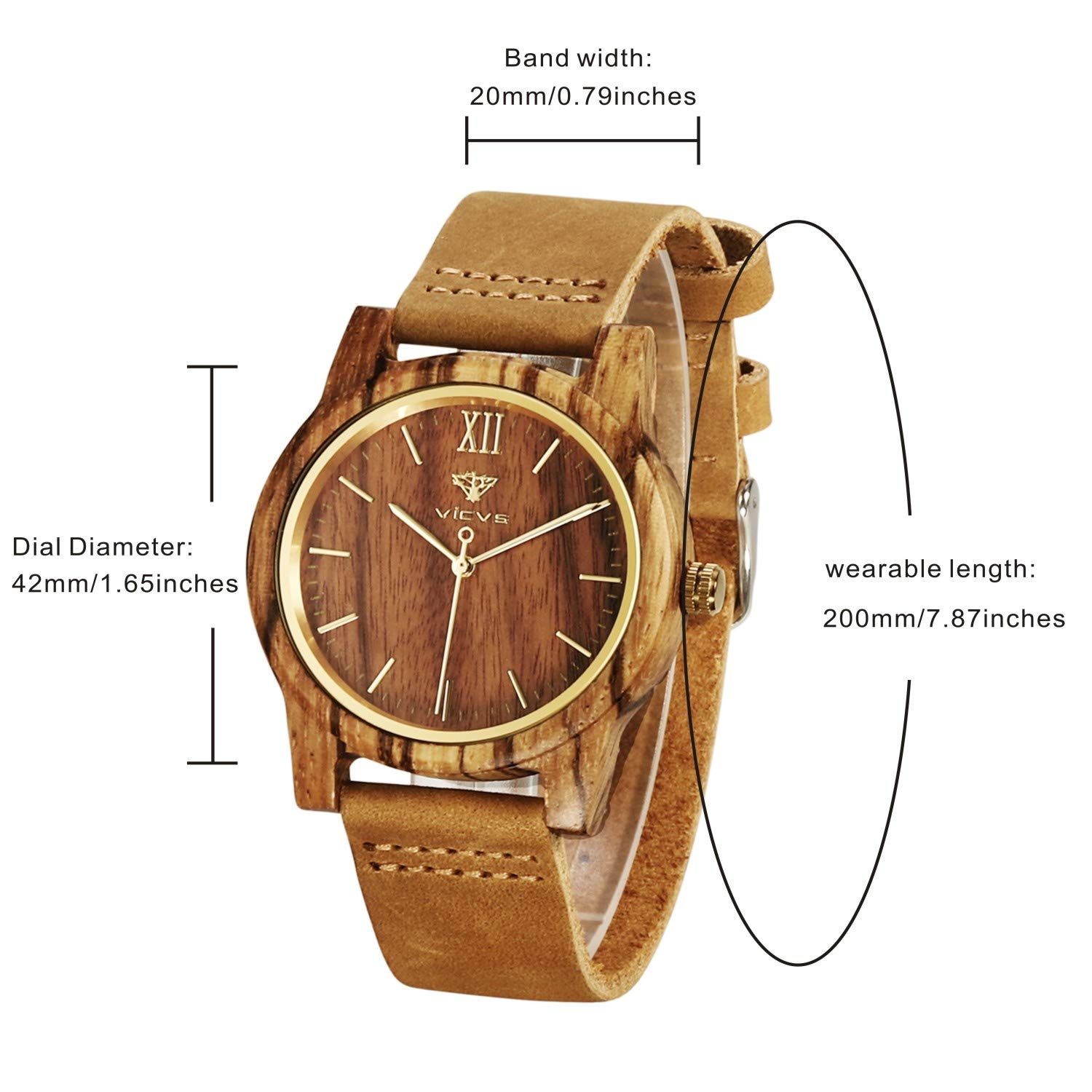 Wooden Watches for Men & Women - Walnut/Olive Wood Chronograph for Sports & Leisure