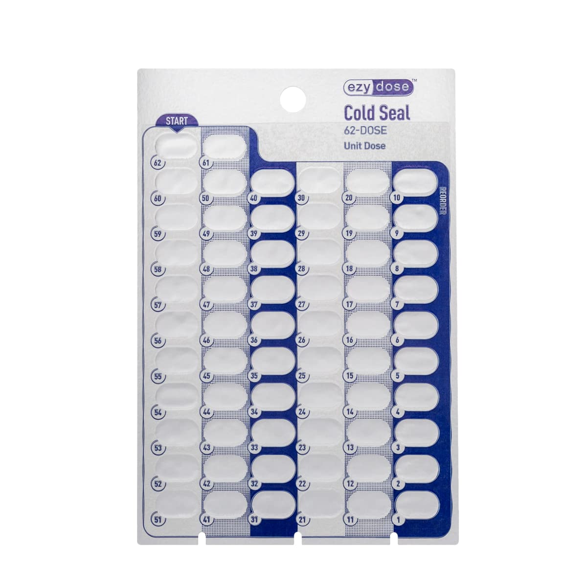 Ezy Dose 62-Day Disposable Pill Cards for Medicine & Vitamins - Compatible with Unit Dose Cold Seal System (500 Count) - Perfect for Pharmacy, Hospital & Home Medication Organization