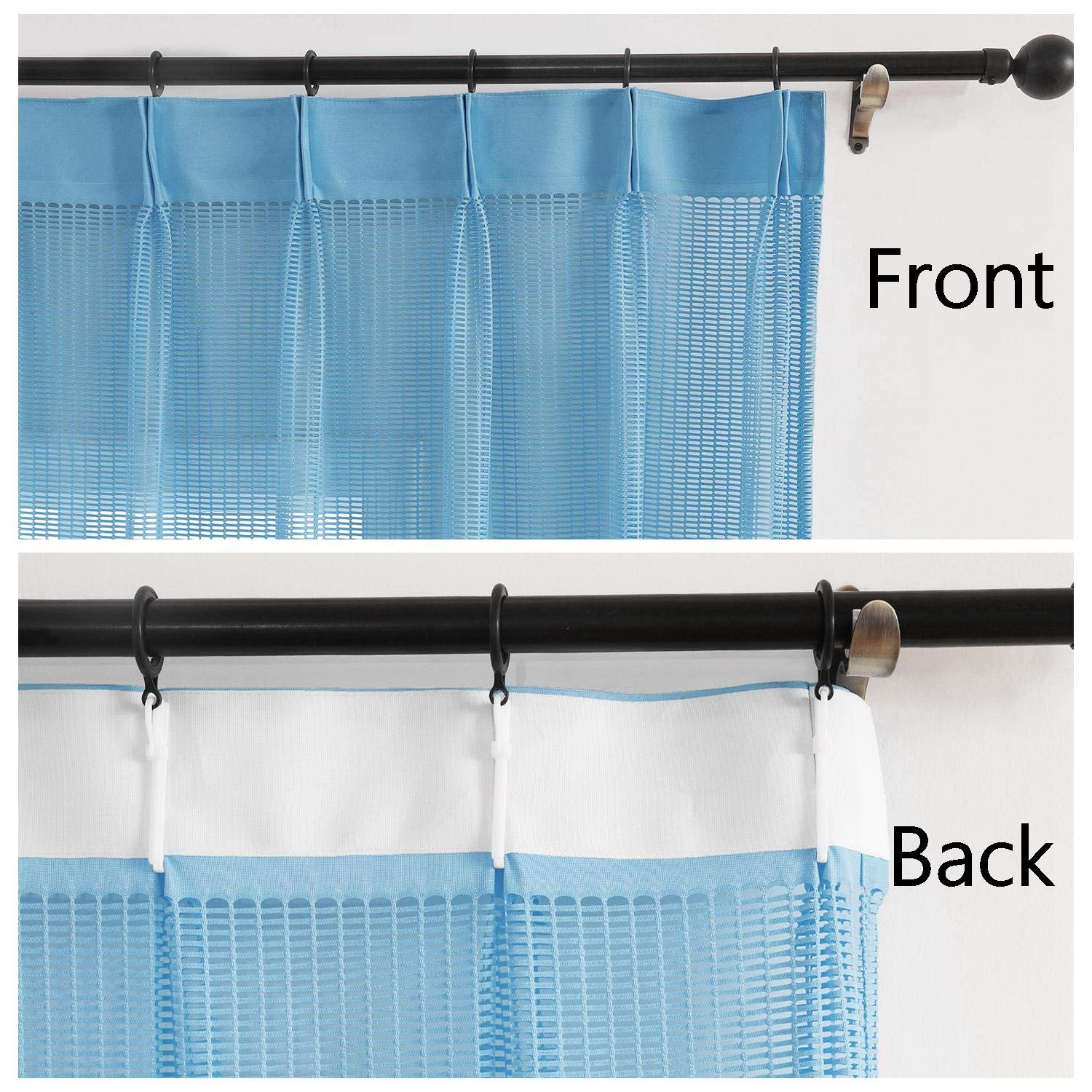 Macochico Extra Wide Medical Privacy Curtains - 12ft Wide x 8.5ft Tall Pinch Pleated Hospital Curtains, Blue Clinic Room Divider for Hospitals, SPA, Labs & Nursing Homes (1 Panel) - Sound Dampening & Infection Control Solution