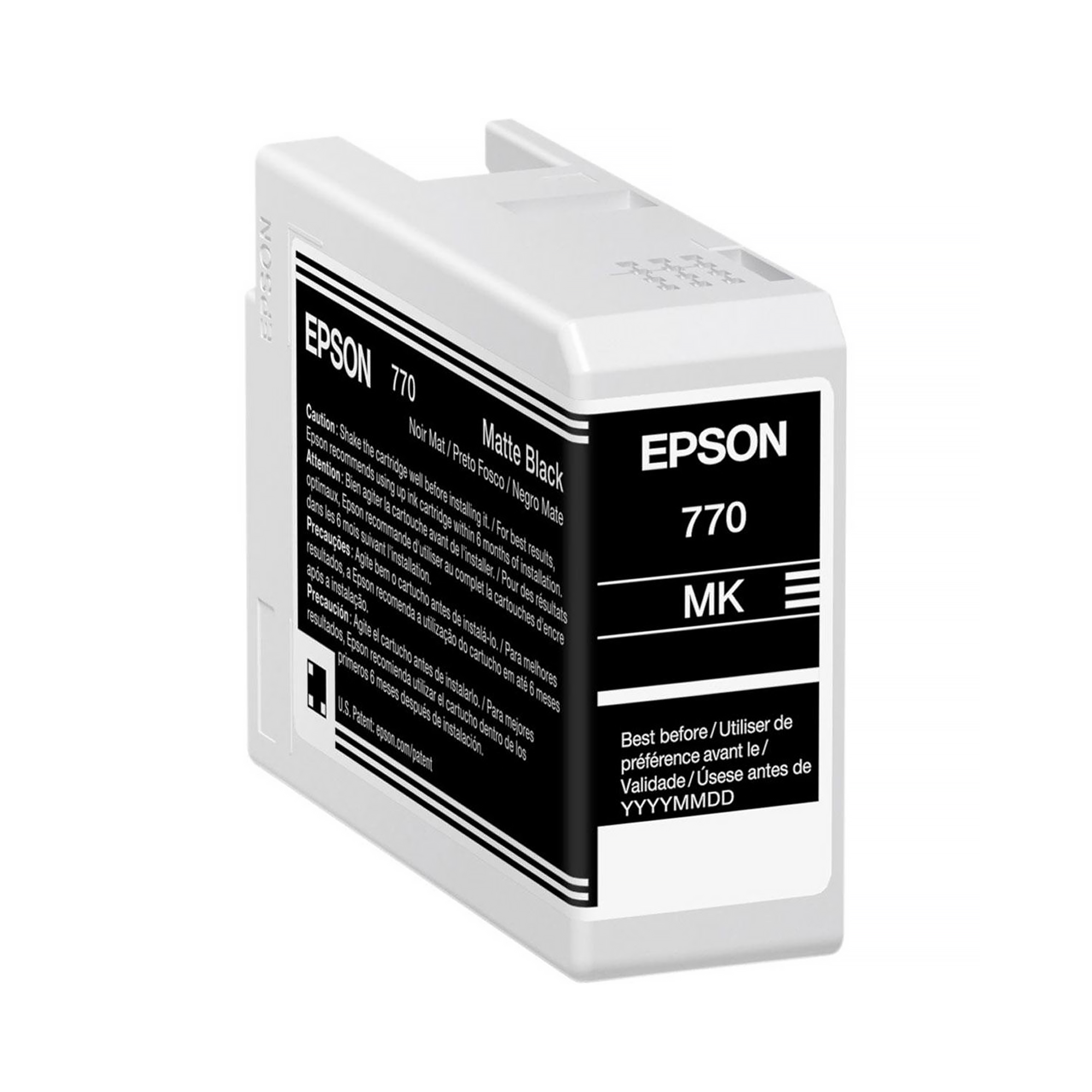 Epson T770 UltraChrome PRO10 Matte Black Ink Cartridge (25mL) for SureColor P700 Printer - High-Quality Photo Printing for Professional Photographers & Artists