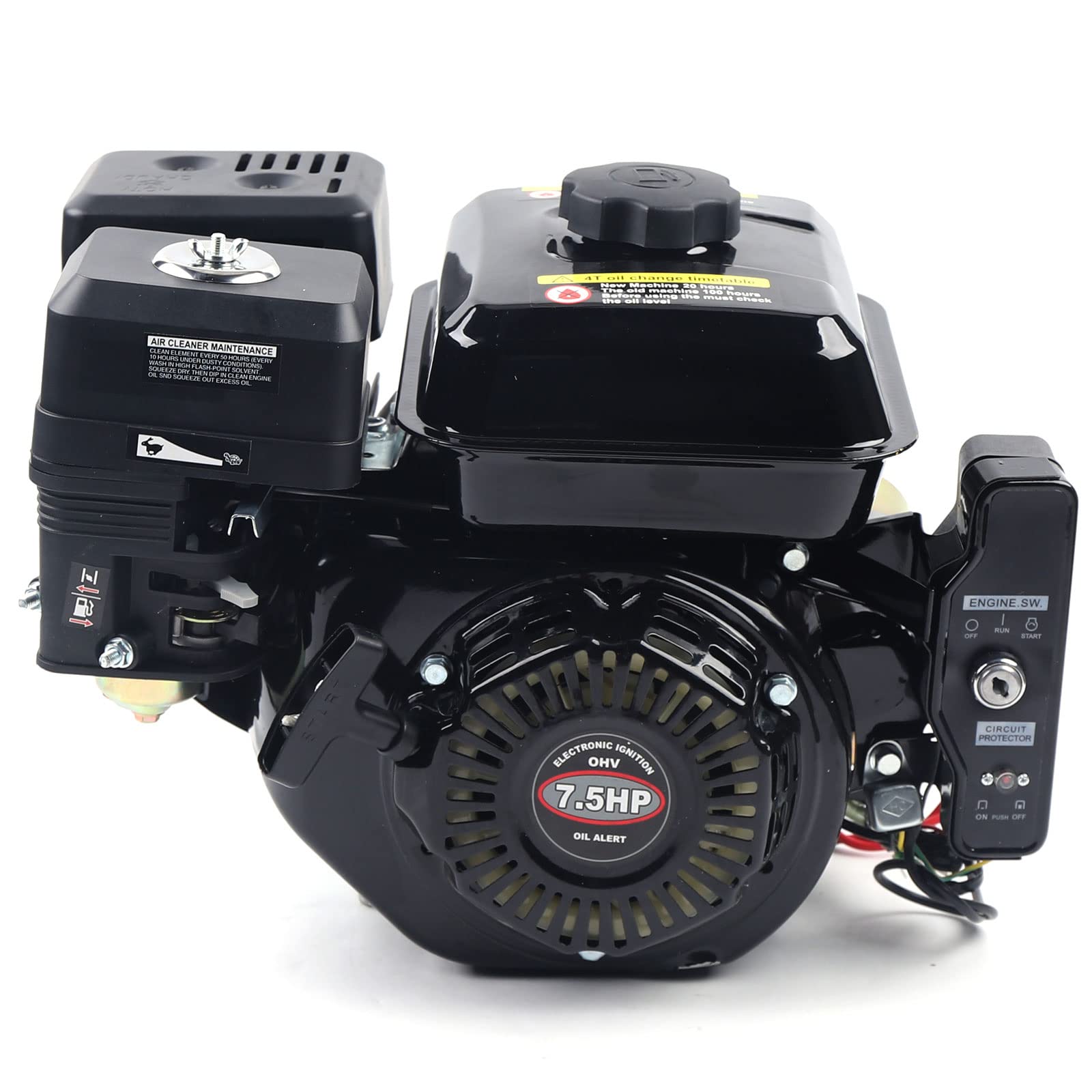 7.5HP 212CC 4-Stroke Gas Engine with Electric Start - Horizontal Shaft Motor for Go Kart, Lawn Mower, Generator, Pump, Compressor, Scarifier | Powerful & Reliable Small Engine for Outdoor Power Equipment