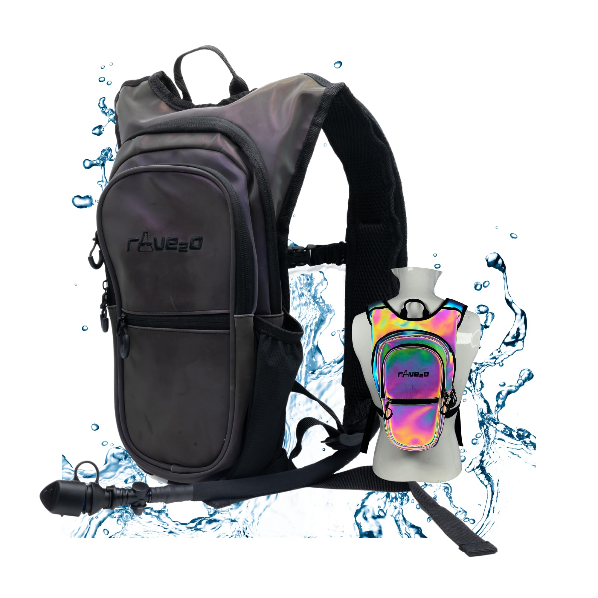 Anti Theft Hydration Backpack 1.5L - Insulated Water Backpack for Raves, Festivals, Hiking & Running - Secure Hydration Pack for Men, Women & Kids - Perfect for Outdoor Adventures, Concerts & Sports Events