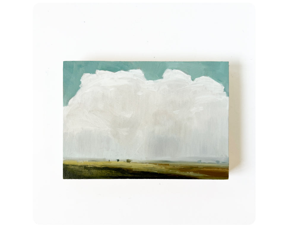 Rain Curtain - Original Oil Painting on Cradled Wood Panel 5x7 Inches - Perfect for Home Decor, Office Wall Art & Gift Ideas