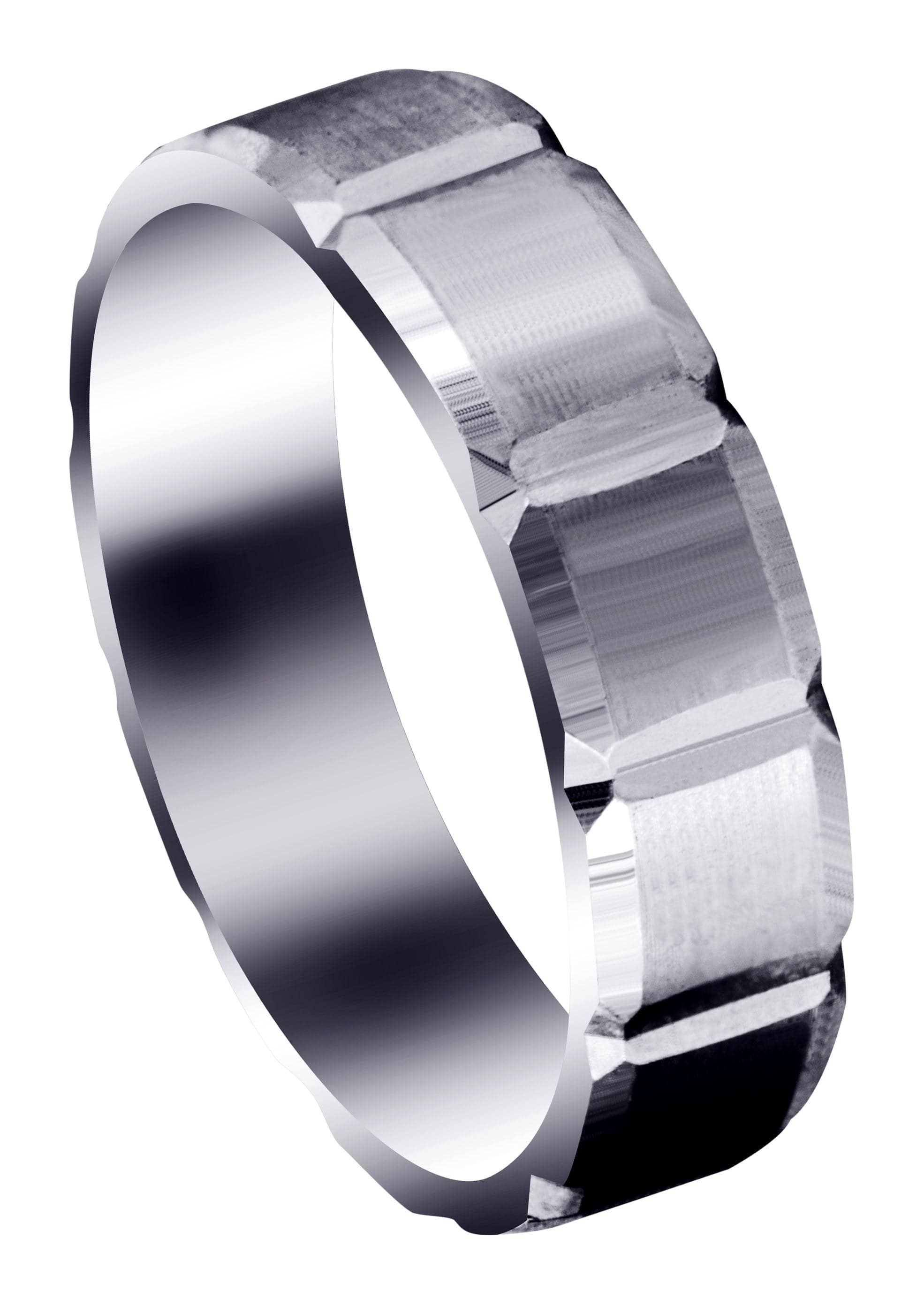 Diamond Cut Men's Wedding Band - Satin Finish Aiden Ring for Him | Perfect for Weddings, Anniversaries & Special Occasions