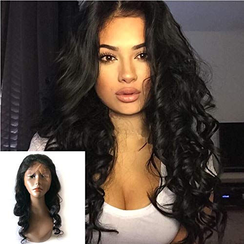Enoya 360 Lace Front Wigs Human Hair - Pre Plucked Brazilian Remy Hair with 200% Density, 16