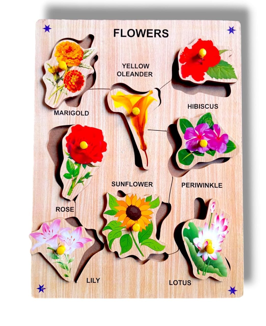 Wooden Flowers & Transport Picture Puzzle Combo for Kids - Educational Learning Toy for Toddlers, Preschool & Homeschool Activities - Perfect for Fine Motor Skills & Cognitive Development
