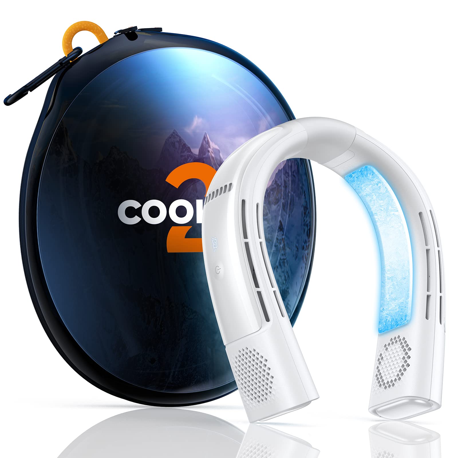 TORRAS COOLIFY 2 Neck Air Conditioner - Wearable Cooling Fan with 3 Speeds & LED Display, Rechargeable Bladeless Personal Fan for Home/Office/Outdoor, Arctic White - Perfect for Summer, Travel, Sports & Hot Weather Relief