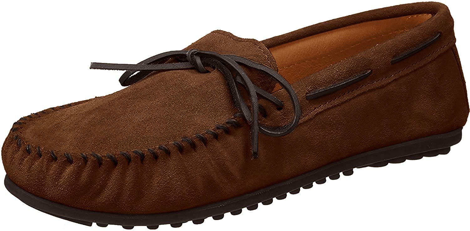 Minnetonka Men's Classic Moccasins - Genuine Leather Soft Sole Slip-On Shoes for Comfort & Style | Perfect for Casual Wear, Indoor Lounging & Travel