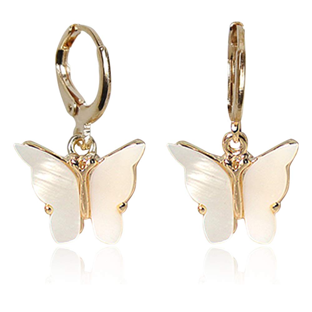Sparkly Butterfly Dangle Earrings for Women - Colorful Acrylic Animal Drop Hoop Earrings, Trendy Jewelry Gift for Girls | Perfect for Parties, Date Nights & Everyday Wear
