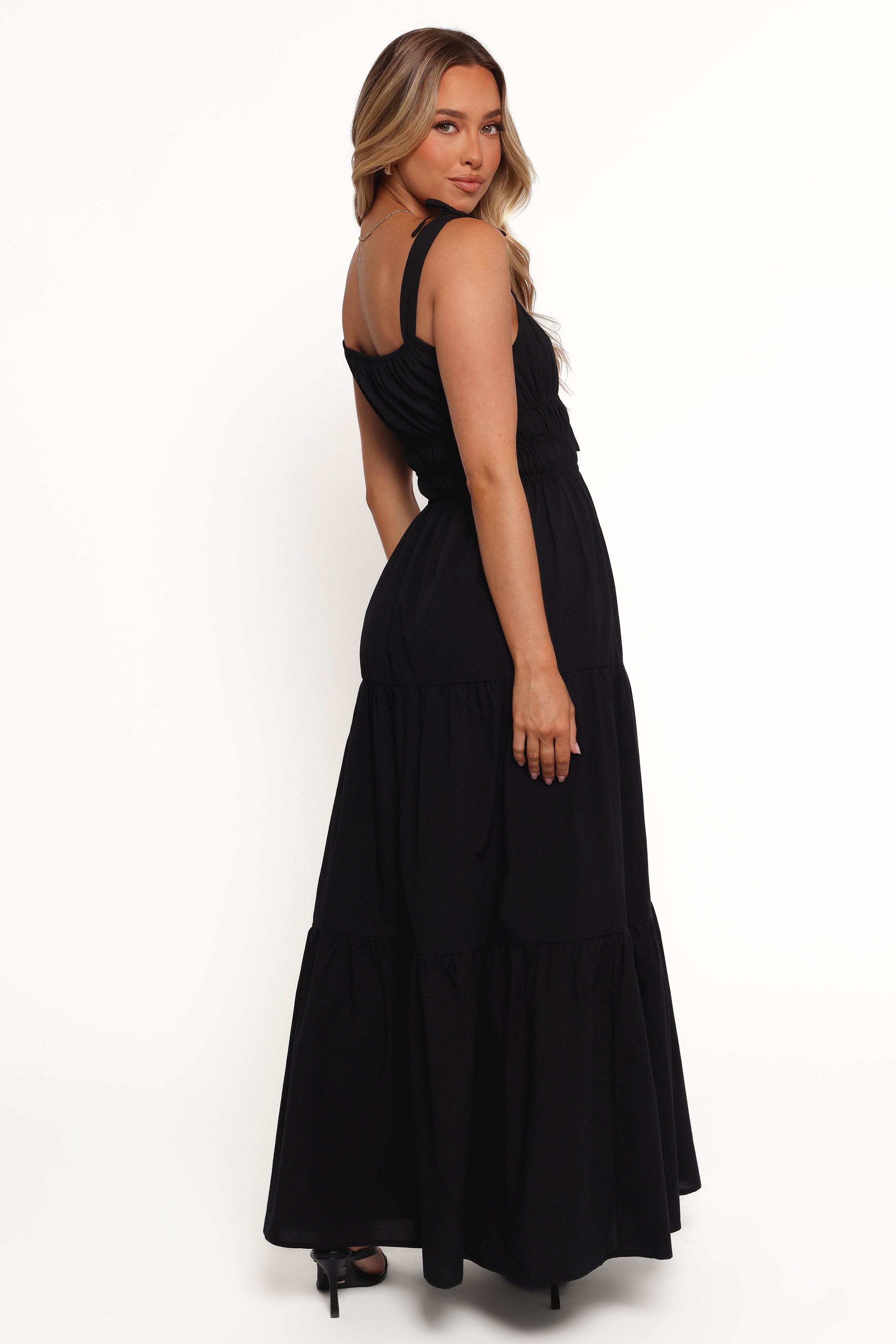 Ione Maxi Dress for Women - Elegant Black Long Flowy Dress for Summer, Beach, Party & Casual Wear