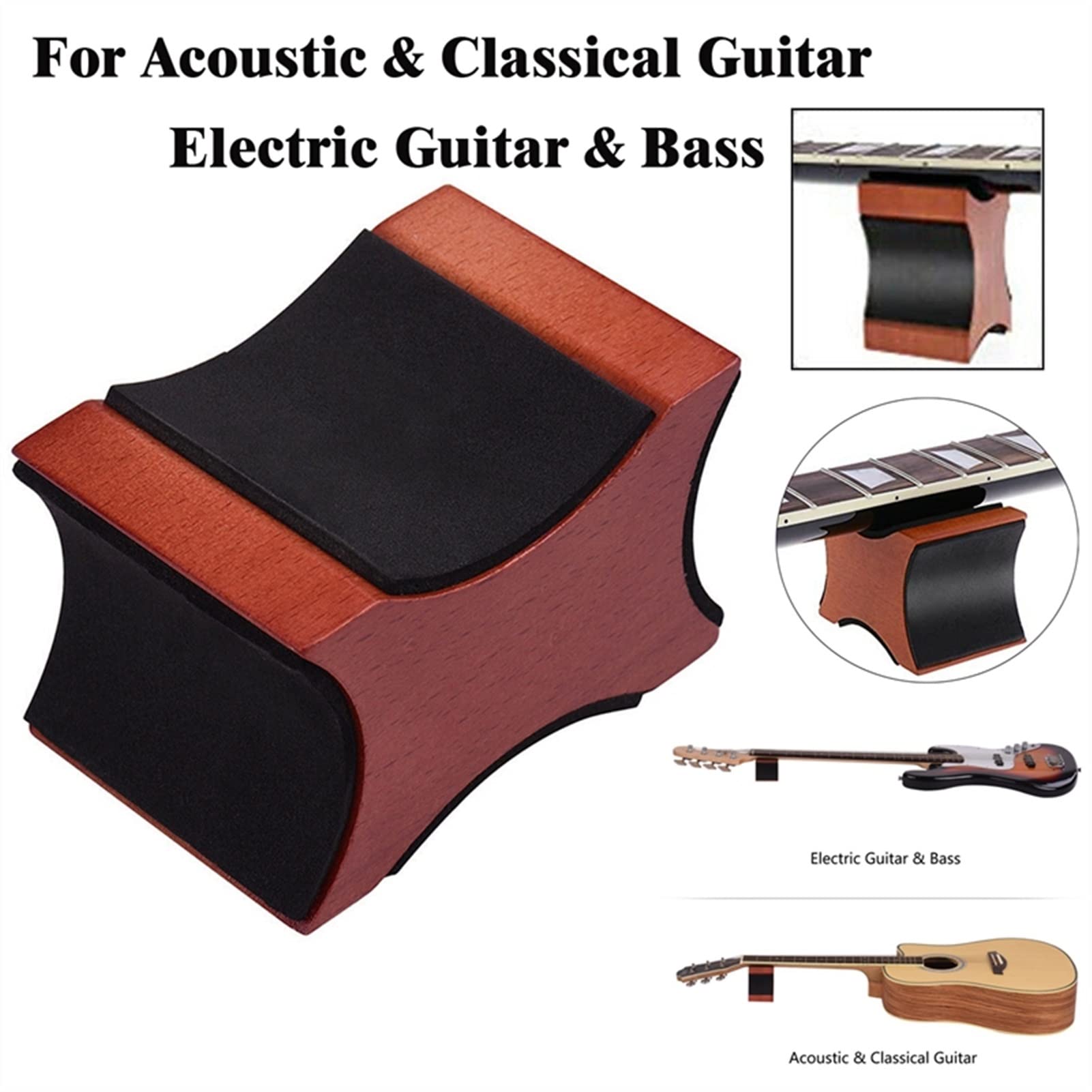 Professional Metal Fingerboard Fret Press Caul with 3Pcs 7.25/9.5/12 Radian Fret Inserts - Premium Guitar Luthier Tool for Precision Fretwork | Perfect for Guitar Repair, Setup & Custom Builds