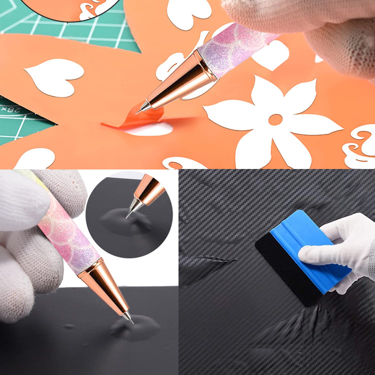 2-Piece Stainless Steel Retractable Air Release Weeding Tools for Vinyl & Craft Projects - Perfect for DIY, Scrapbooking, Sign Making & Decals (Multicolor)