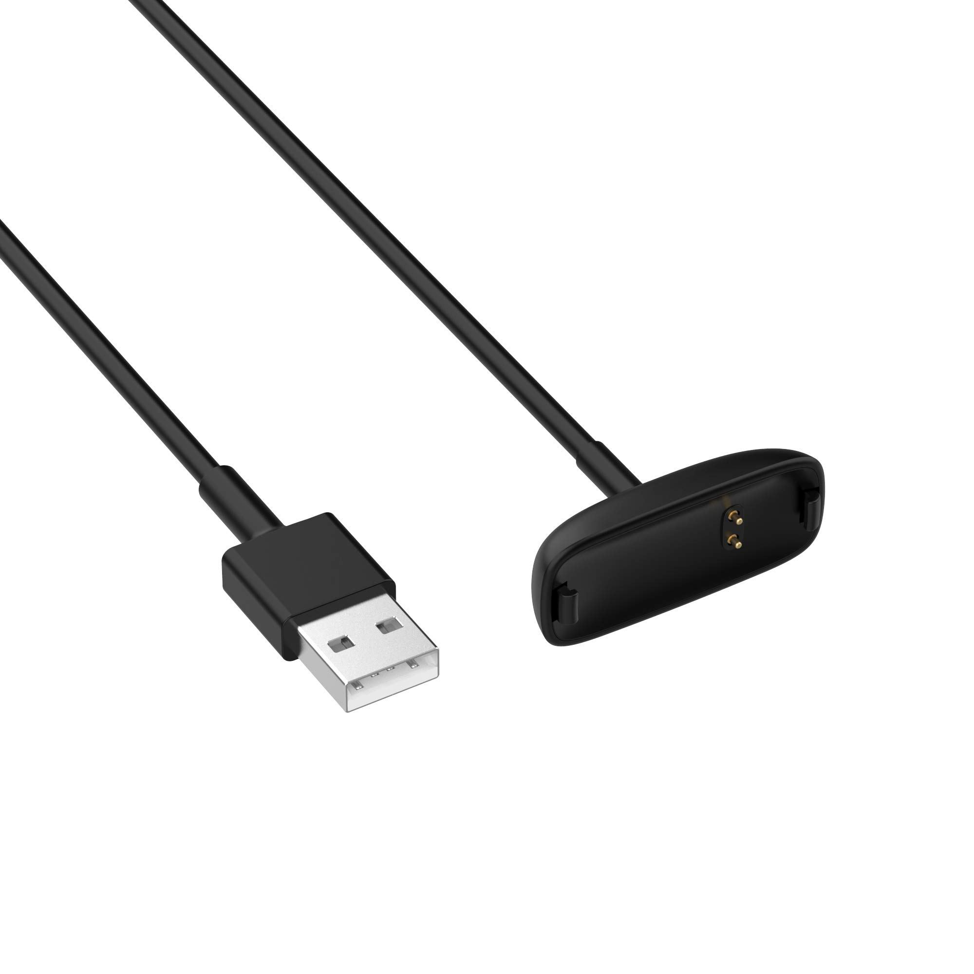 Fitbit Inspire 2 & Inspire HR Charger Replacement - 3.3ft/100cm & 1ft/30cm Dual Length USB Charging Cable with Sync Base - Compatible with Inspire 2 Fitness Tracker - Perfect for Home, Office & Travel Charging (Black)