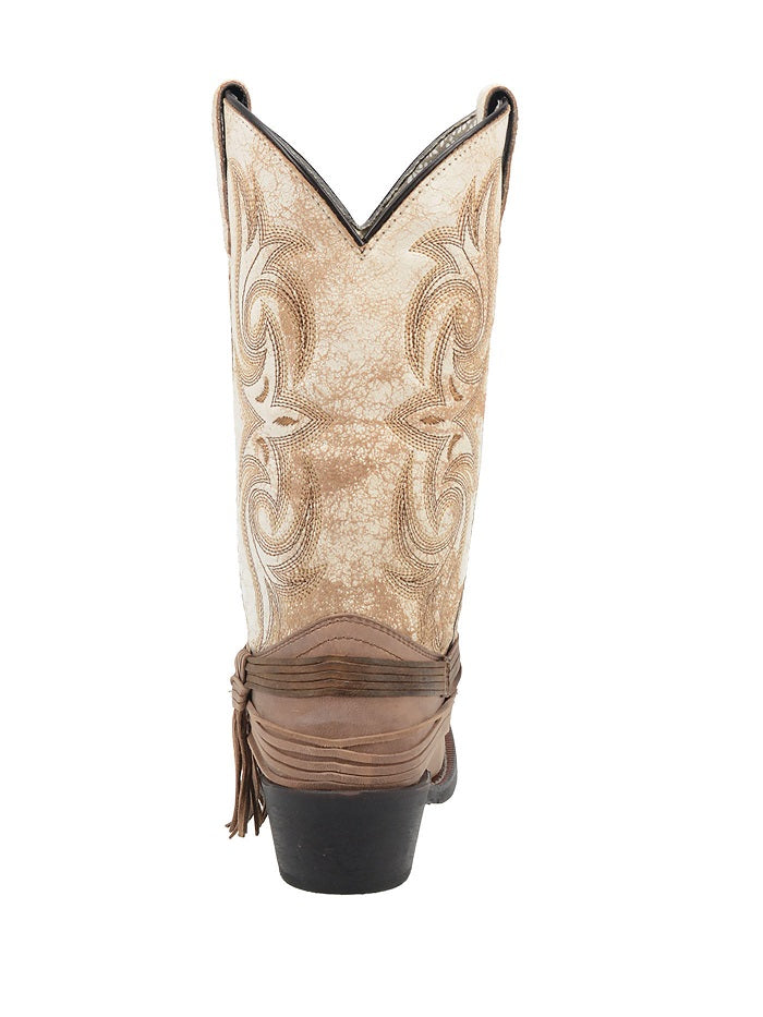 Laredo Women's Myra Leather Boots in Sand & White - Comfortable Ankle Booties for Casual Outfits & Everyday Wear