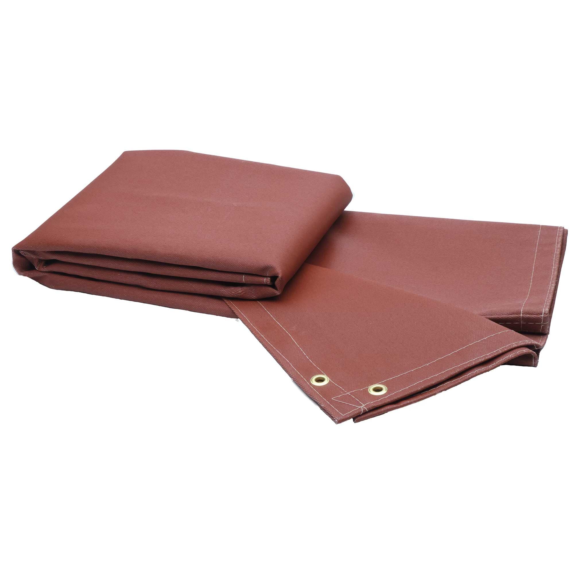 Wilson 36155 32oz Silicone Coated Fiberglass Fire Blanket - 6' x 8' Red - Heat Resistant for Welding, Grinding & Fire Safety Protection in Workshops & Garages