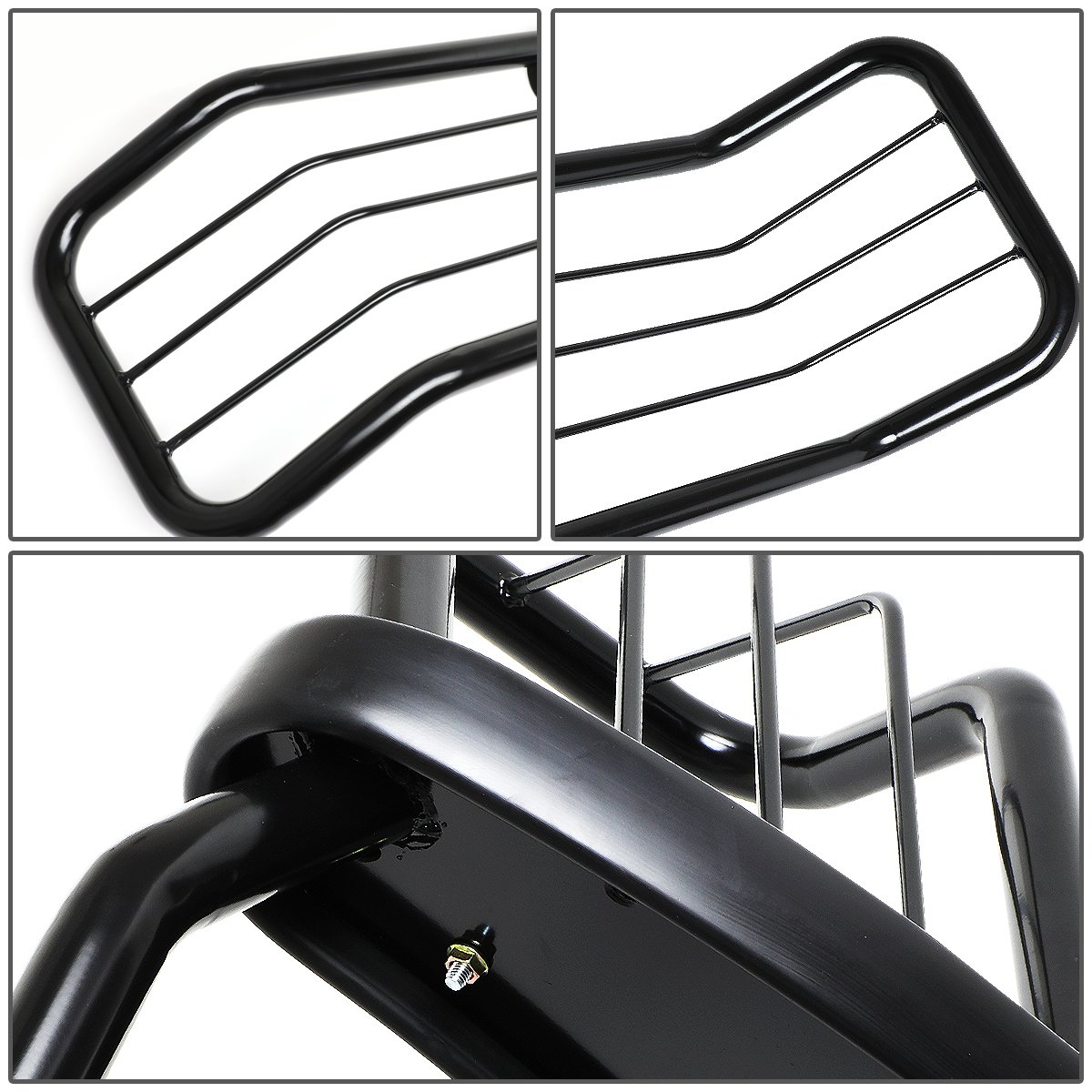DNA Motoring GRILL-G-073-BK Black Front Headlight & Grille Brush Guard Compatible with 2014-2018 Chevy Silverado 1500 | Off-Road Protection & Truck Accessories for Enhanced Vehicle Safety
