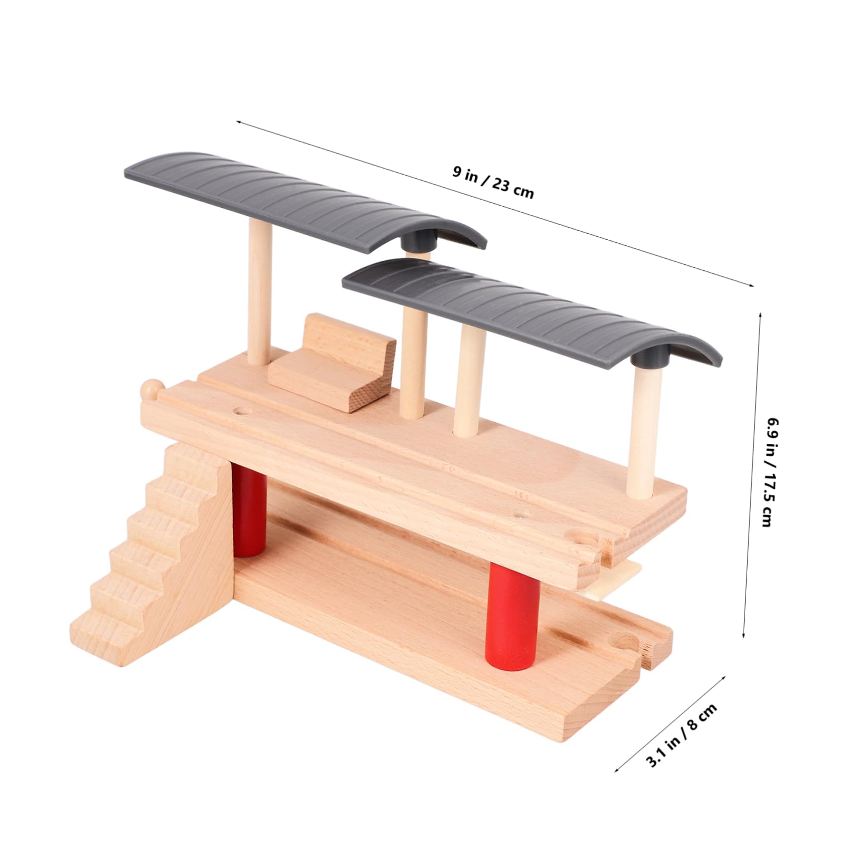 Wooden Train Station Platform Model Set - Two-Level Decorative Train Toy for Boys & Girls - Perfect for Kids' Playrooms, Educational STEM Activities, and Train Enthusiast Collections