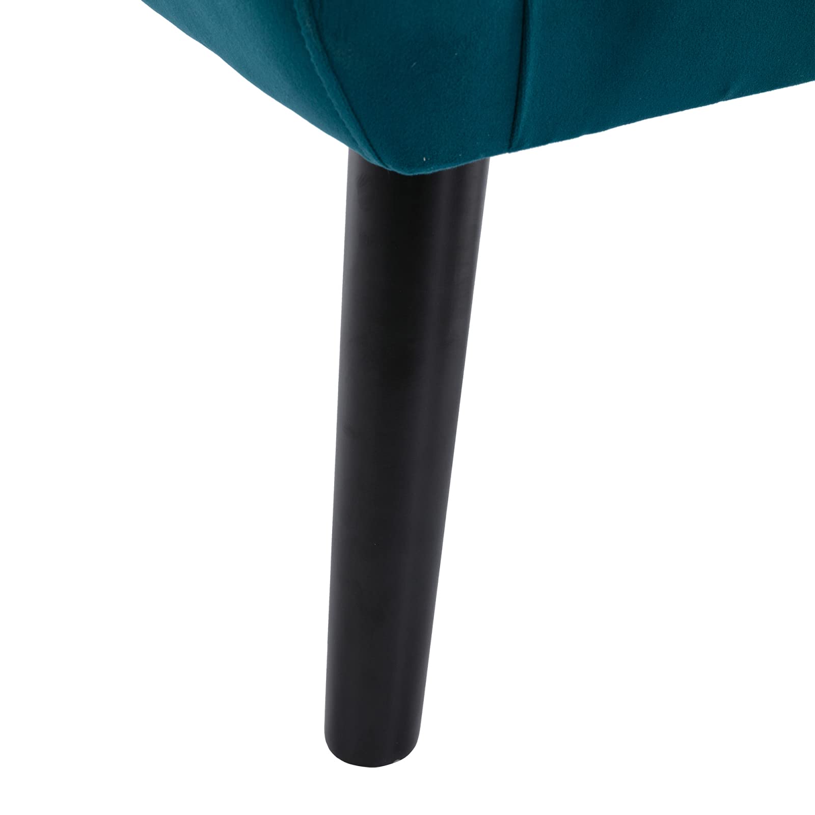 Velvet Accent Chair with Arms - Mid-Century Modern Club Chair, Button Tufted Wingback Armchair with Black Metal Legs for Living Room, Bedroom, Office | Reading Chair, Lounge Chair, Home Decor (Teal) | Perfect for Relaxing, Reading & Adding Stylish Comfort to Any Space
