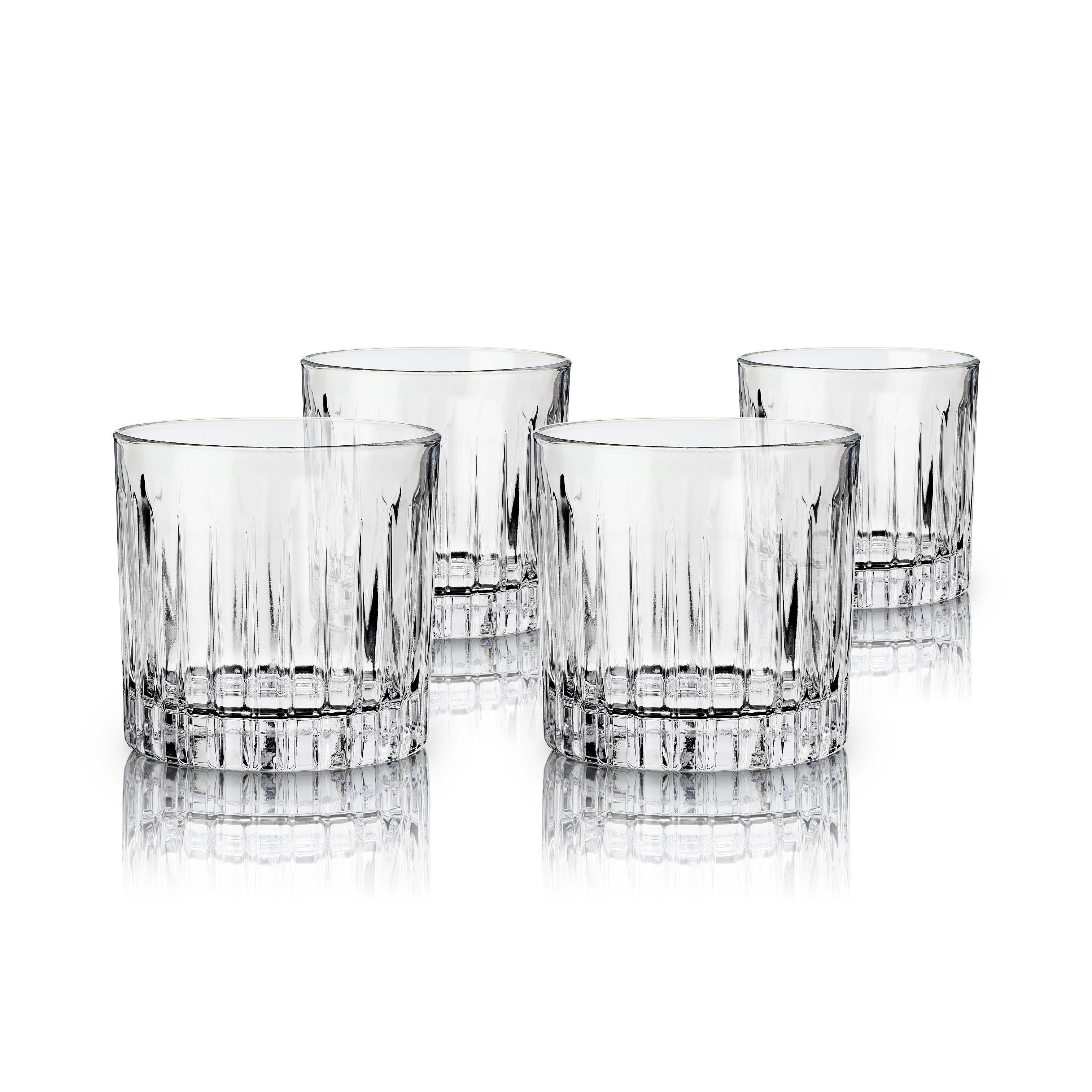 Premium Reserve Milo Crystal Whiskey Glasses Set of 4 - Elegant Barware for Scotch, Bourbon & Cocktails - Perfect for Home Bars, Gifts & Entertaining