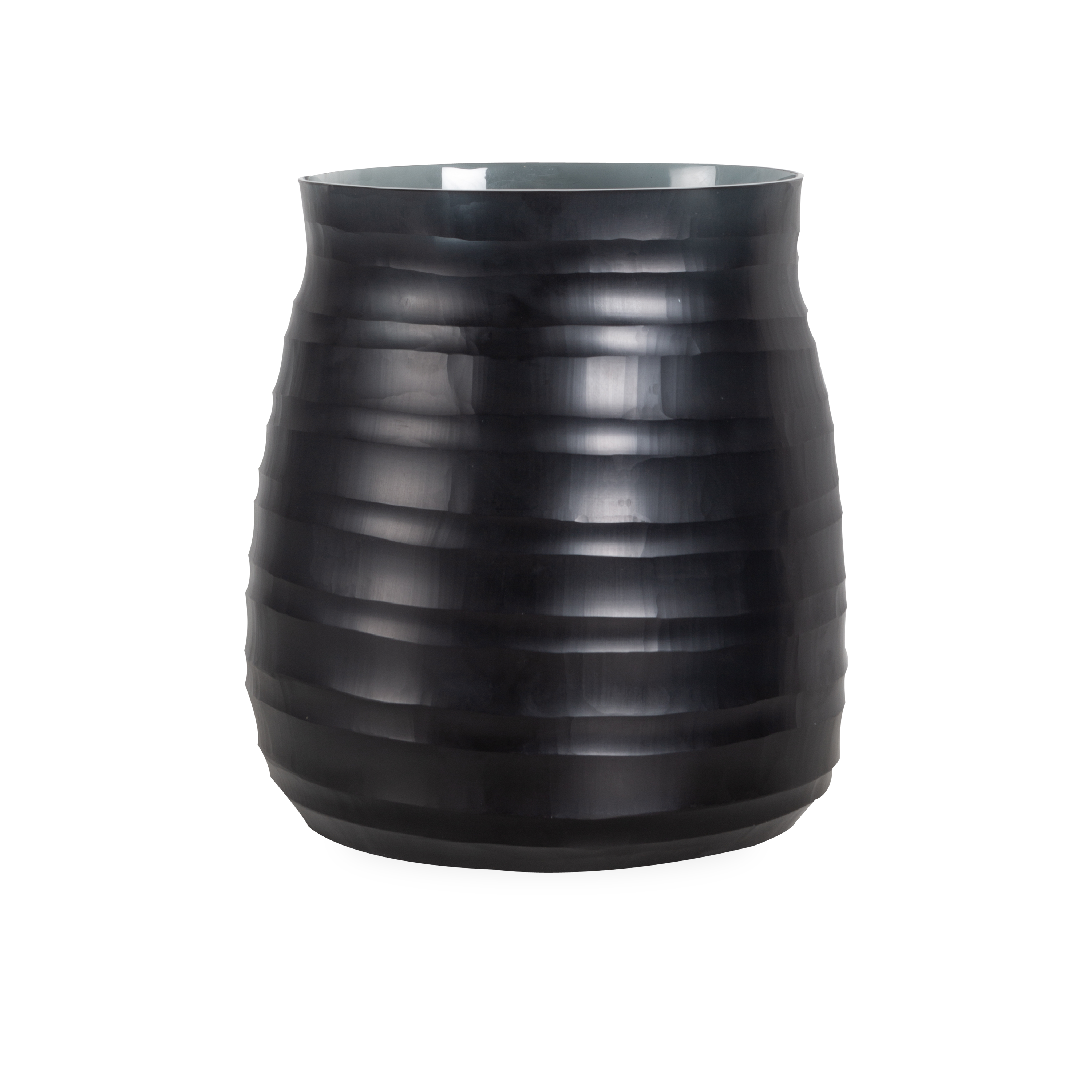 Elegant Ridge Glass Vase - Modern Home Decor for Flowers & Centerpieces - Perfect for Weddings, Dining Tables & Living Room Decor