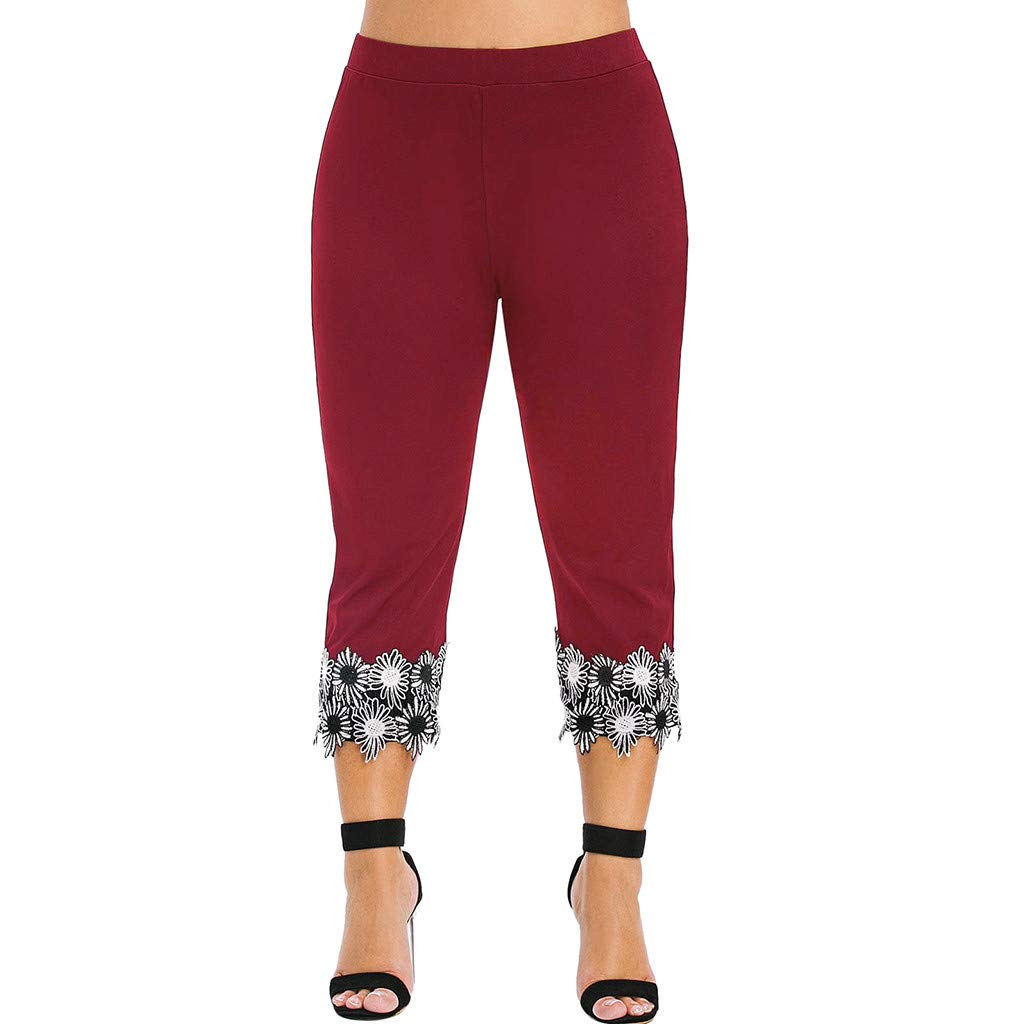 **Women's Plus Size High Waisted Workout Capris Leggings – Comfortable Floral Yoga Pants for Biking, Running & Gym – Sweat-Wicking & Stretchy**