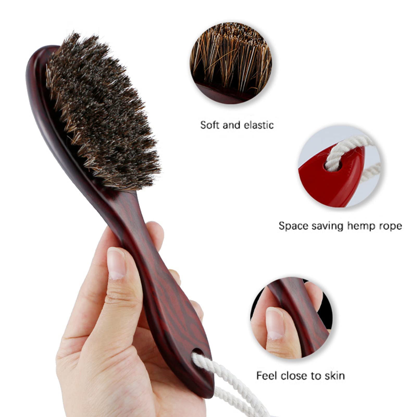 Professional Barber Fade Brush for Men - Boar Bristle Beard & Neck Duster with Wood Handle - Styling & Cleaning Brush for Grooming, Haircut Fades & Beard Care - Perfect for Home & Salon Use