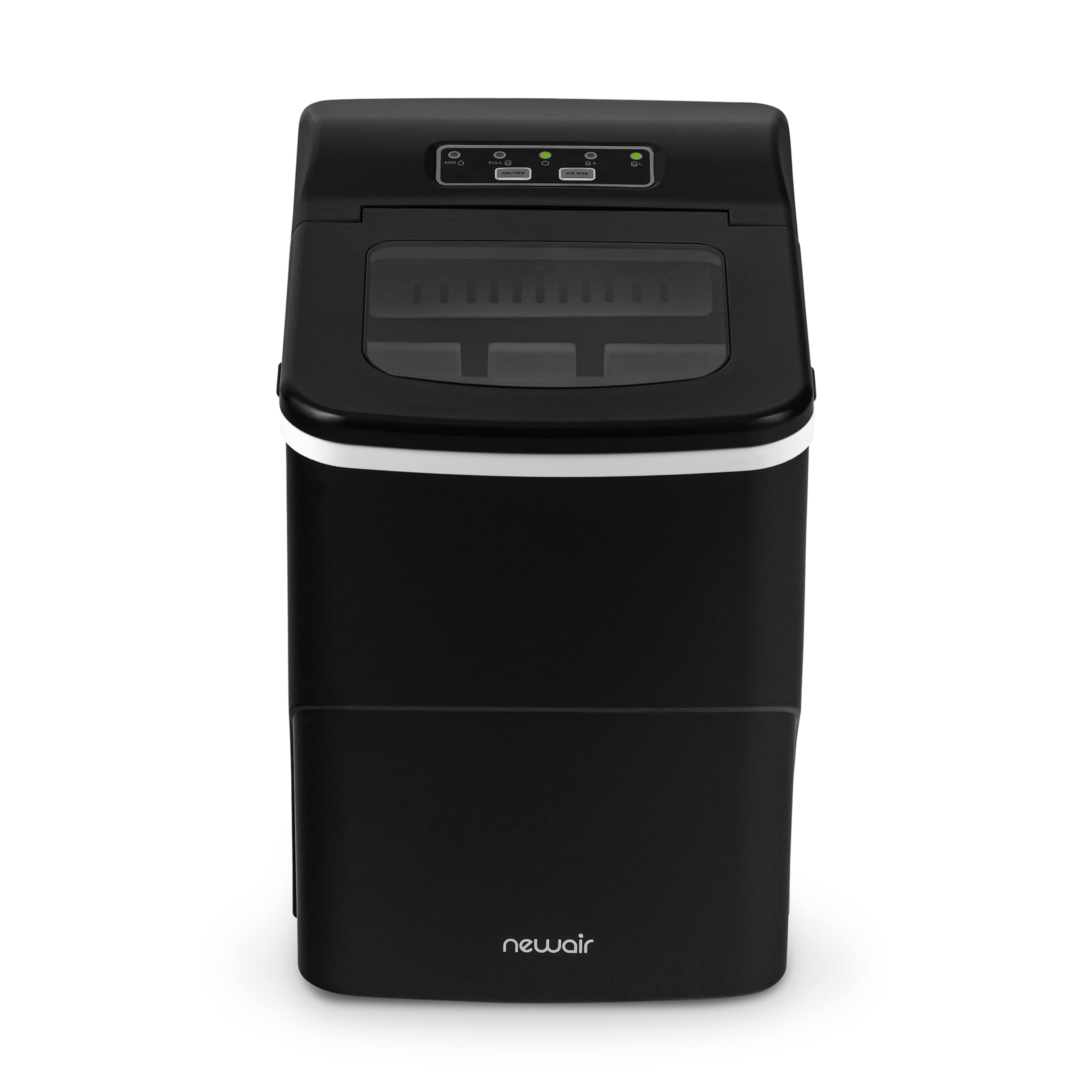 Newair 26 lbs. Countertop Bullet Ice Maker - Portable Ice Machine in Matte Black with Intuitive Controls | Large & Small Ice Size Options | Easy to Clean BPA-Free Parts | Perfect for Cocktails, Whiskey, Soda & Beverages | Ideal for Home Bars, Parties & Office Use