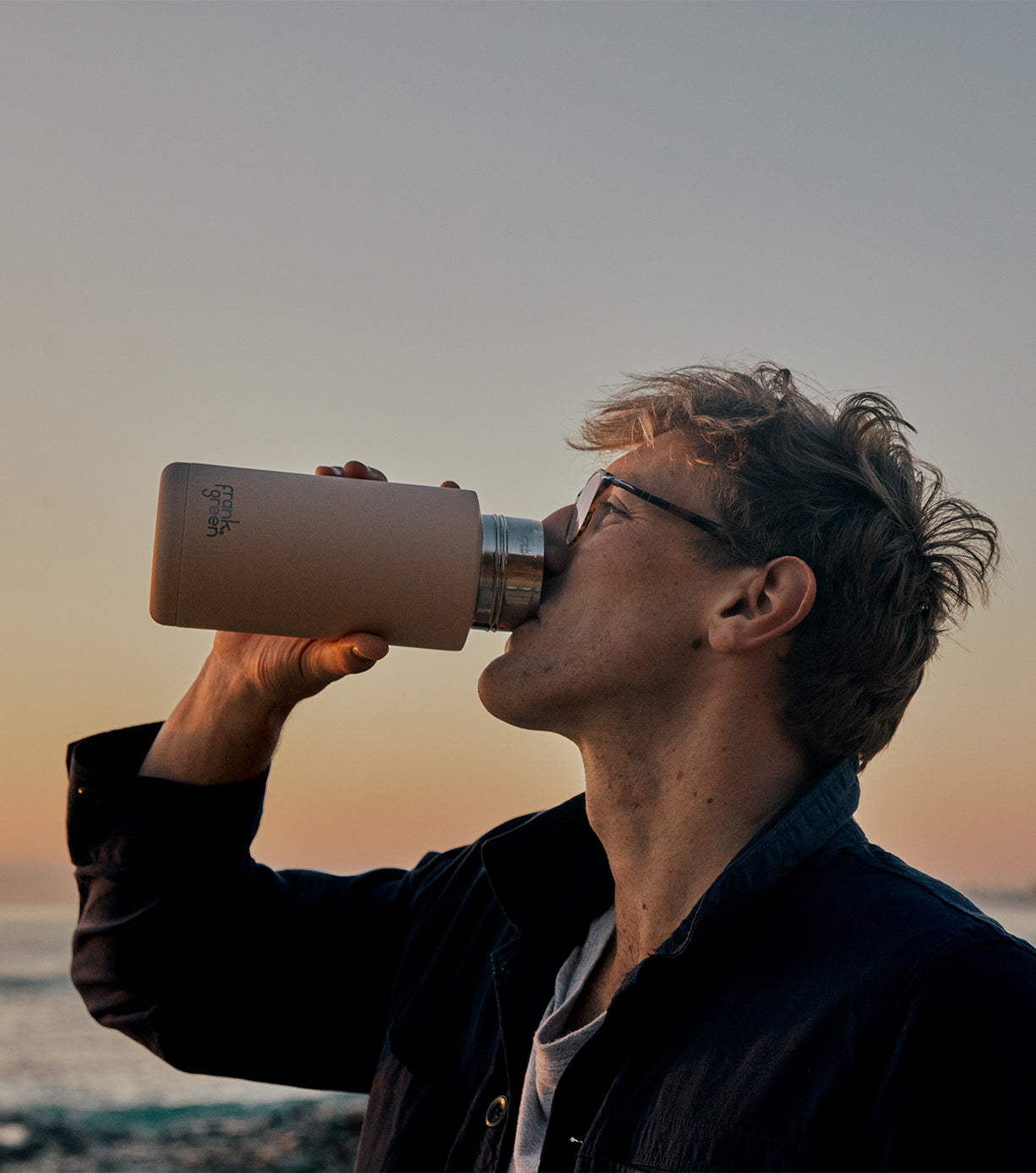Eco-Friendly Ceramic Reusable Water Bottle with Non-Slip Grip - 34oz/1000ml - Perfect for Gym, Hiking & Office Hydration