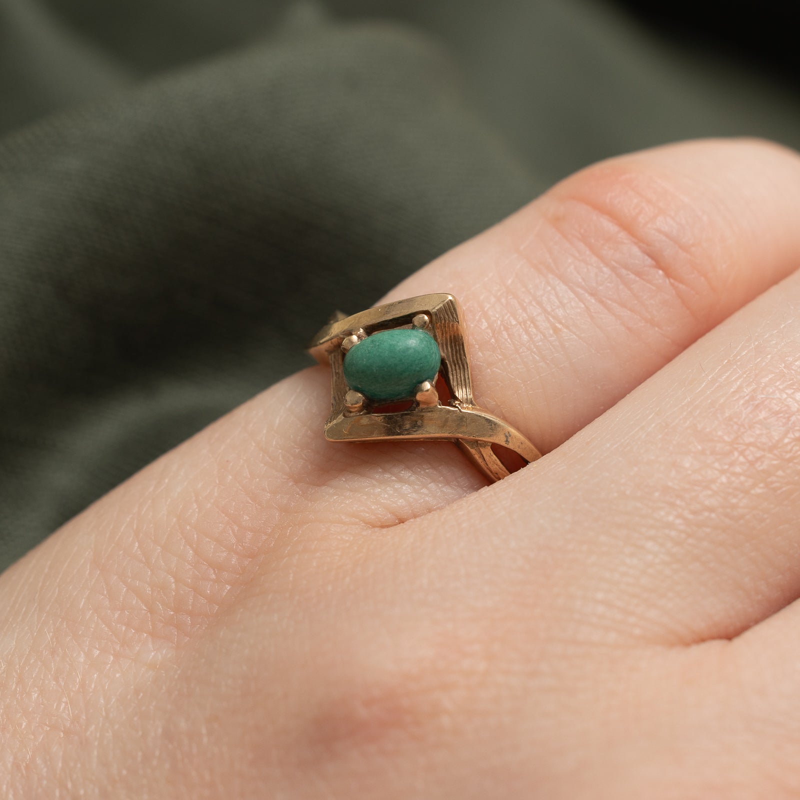 Amazonite Twisted Ring for Women - 0.50ct Natural Gemstone Jewelry - Size 3.75 - Elegant Boho Style Ring for Everyday Wear, Gift Giving & Special Occasions