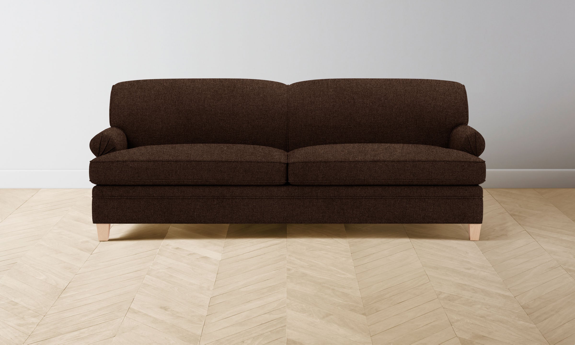 Carmine Sofa - Italian Brushed Wool Upholstery in Cocoa Brown | Luxurious Living Room Furniture for Modern Homes