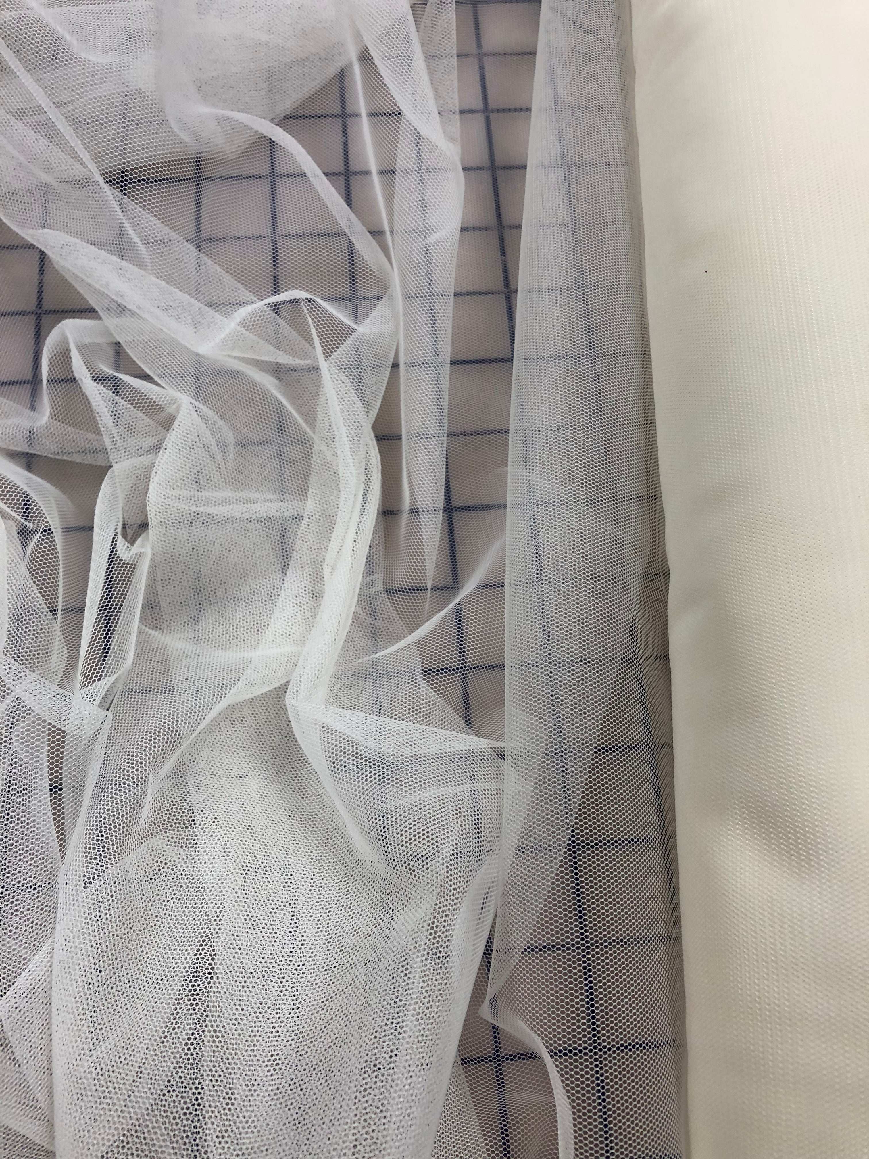 59/60 Inch Wide Ivory Polyester Tulle Net Fabric for Wedding Decorations, Costumes & DIY Crafts
