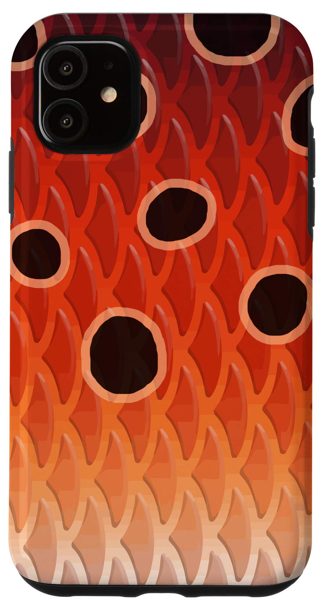iPhone 11 Case - North Carolina State Red Fish Skin Scale Art Design - Durable Protective Phone Cover - Perfect Fishing Gift for Anglers & Outdoor Enthusiasts - Ideal for Fishing Trips, Boat Outings & Outdoor Adventures