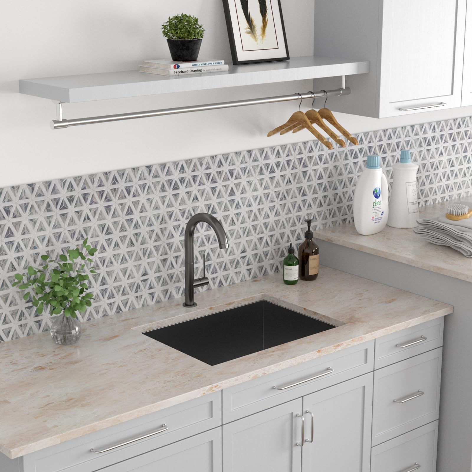 Kichae 21x18 Inch Undermount Laundry Utility Sink - 12