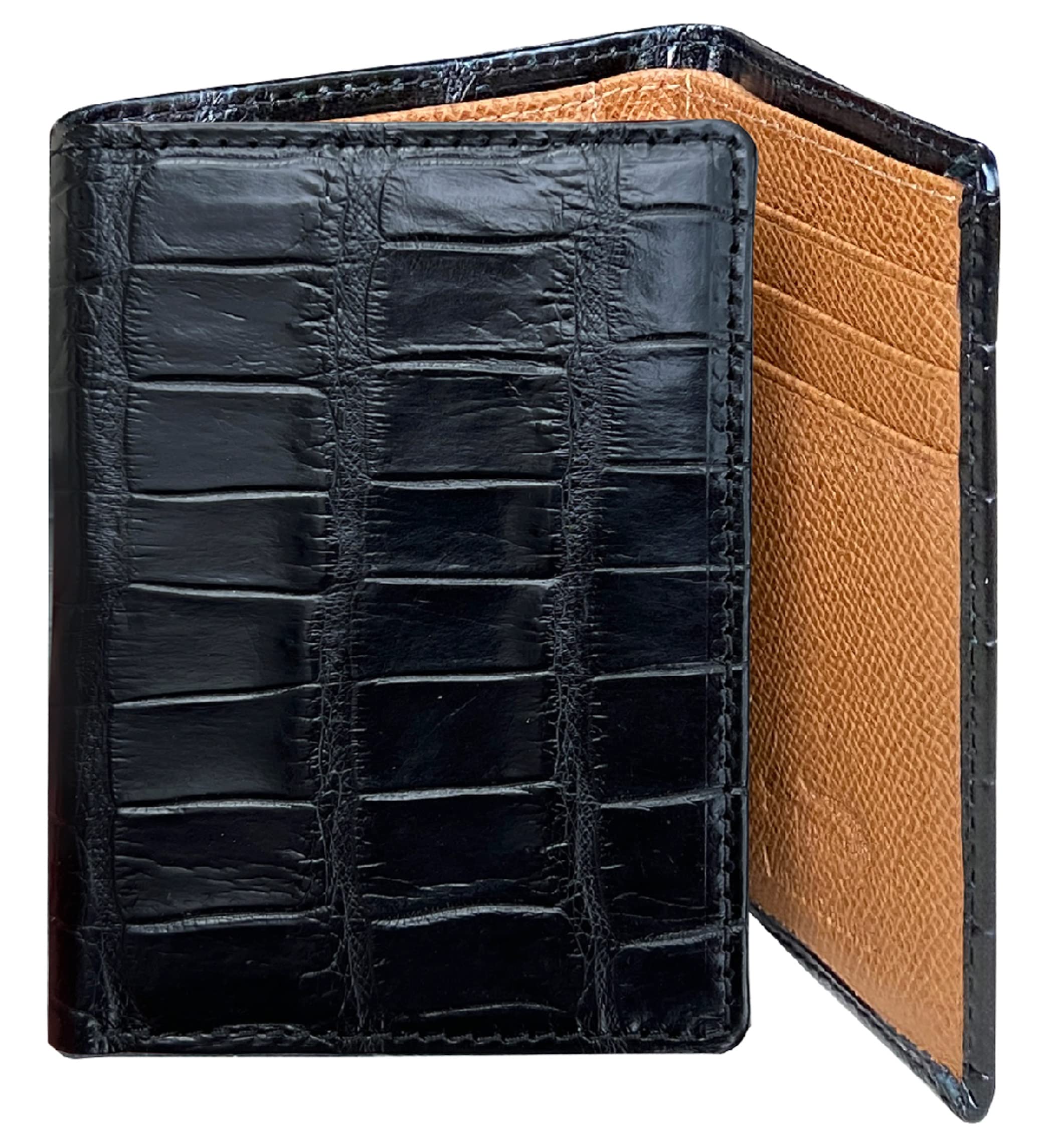 Premium Black Alligator Leather Wallet for Men - Large Capacity RFID Blocking Trifold Design with 8 Credit Card Slots - Perfect Gift for Dad, Husband, Brother (Birthday, Christmas) - Ideal for Everyday Use, Business Travel & Special Occasions