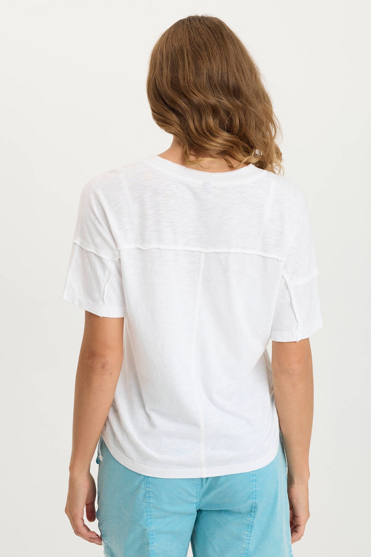 Siwa Jersey Split Collar V Neck T-Shirt for Women - Soft Casual Tee for Everyday Wear, Work & Outfits