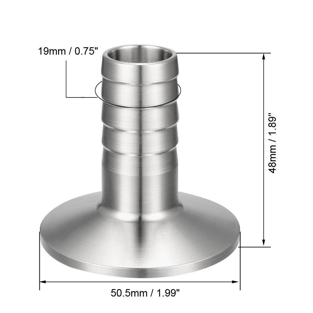 uxcell 2 Pack 1.99-Inch to 3/4-Inch Hose Barb Adapter Fitting - Pipe Coupling for Water, Air, and Fuel Lines - Perfect for Plumbing, Automotive, and Industrial Applications