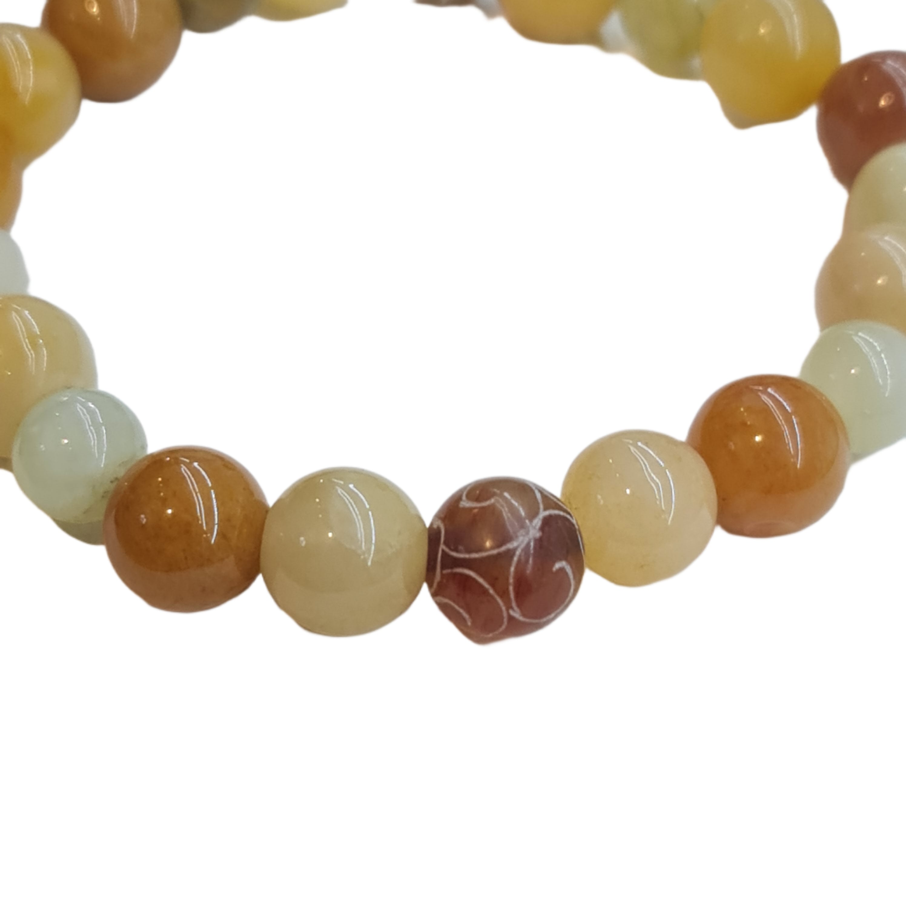 Natural Honey Brown Jade Stone Bracelet for Women - Healing Crystal Jewelry for Meditation, Yoga & Positive Energy