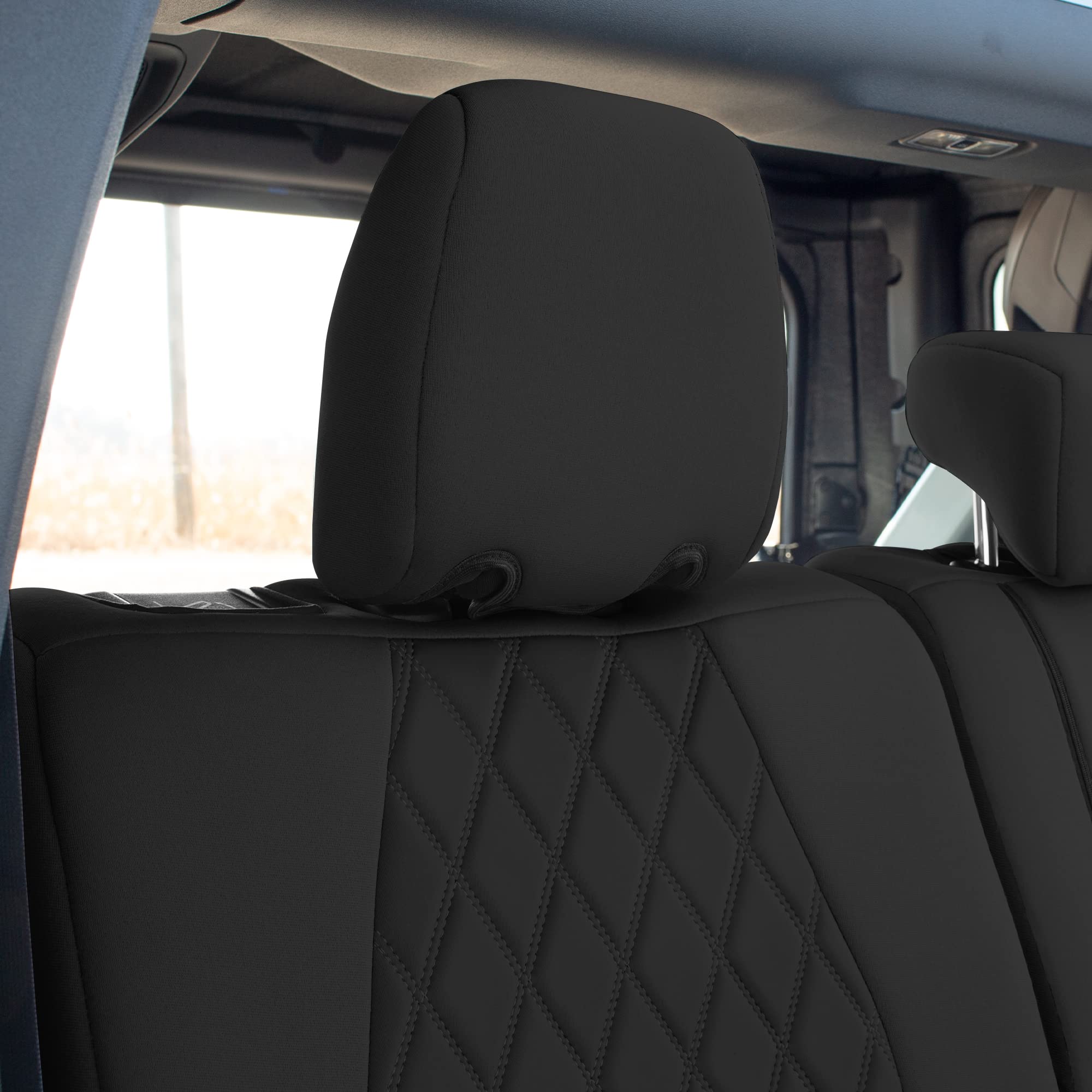 Custom Fit Neoprene Seat Covers for Ford Bronco 2021-2022 | Waterproof SUV Front & Rear Seat Protectors | Neosupreme Black Car Seat Covers | Perfect for Off-Roading, Camping & Daily Commute