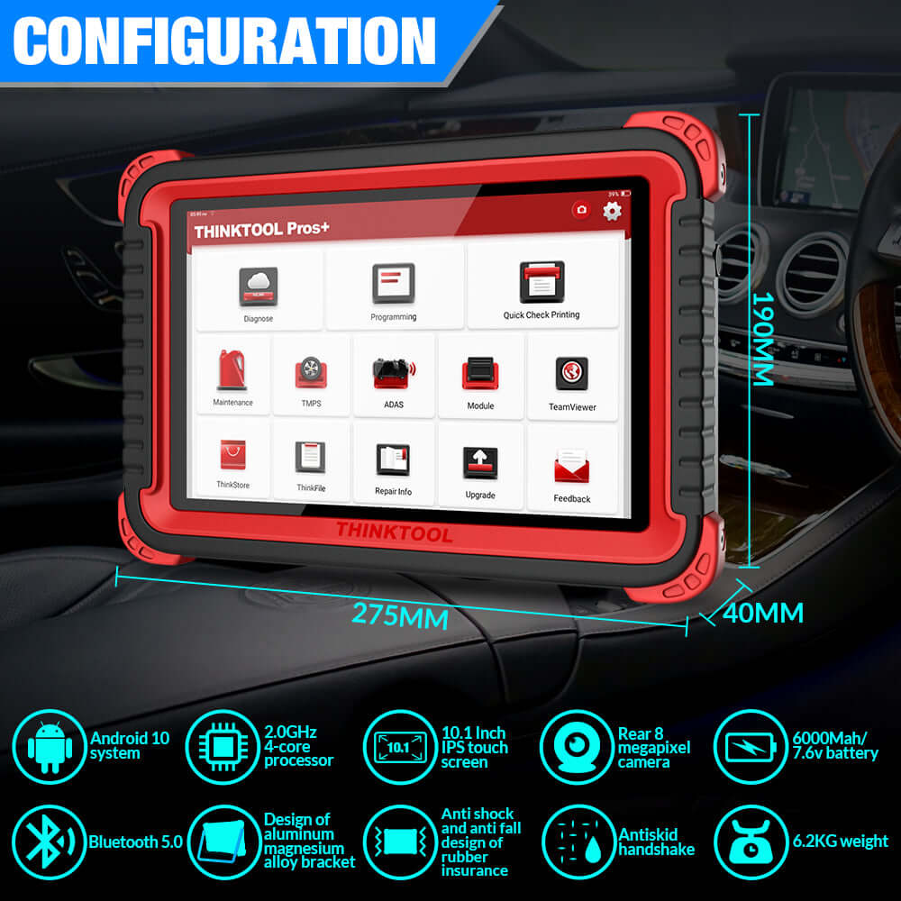 THINKCAR Thinktool Pros+ ECU Online Programming OBD2 Scanner - Professional Automotive Diagnostic Tool for Cars & Trucks (USA Shipping Only) | Perfect for Mechanics, DIY Enthusiasts & Auto Repair Shops
