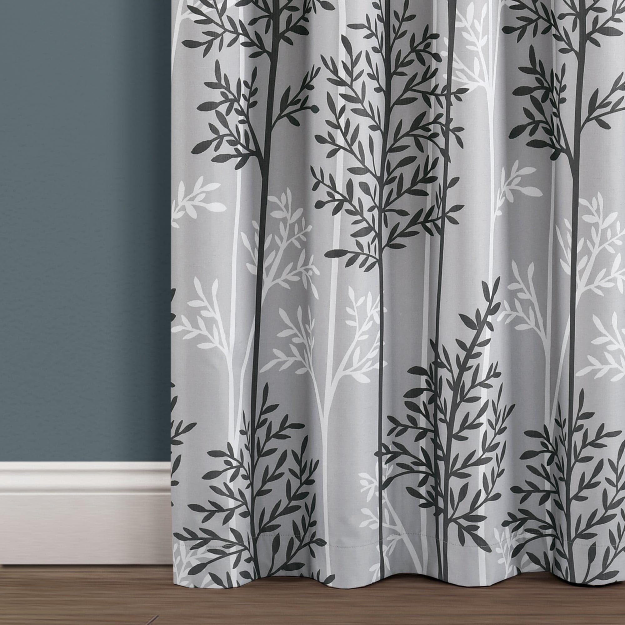 Blackout Curtain Panels with Rod Pocket - Thermal Insulated Linear Tree Design for Bedroom & Living Room - Noise Reducing & Energy Saving Window Treatments