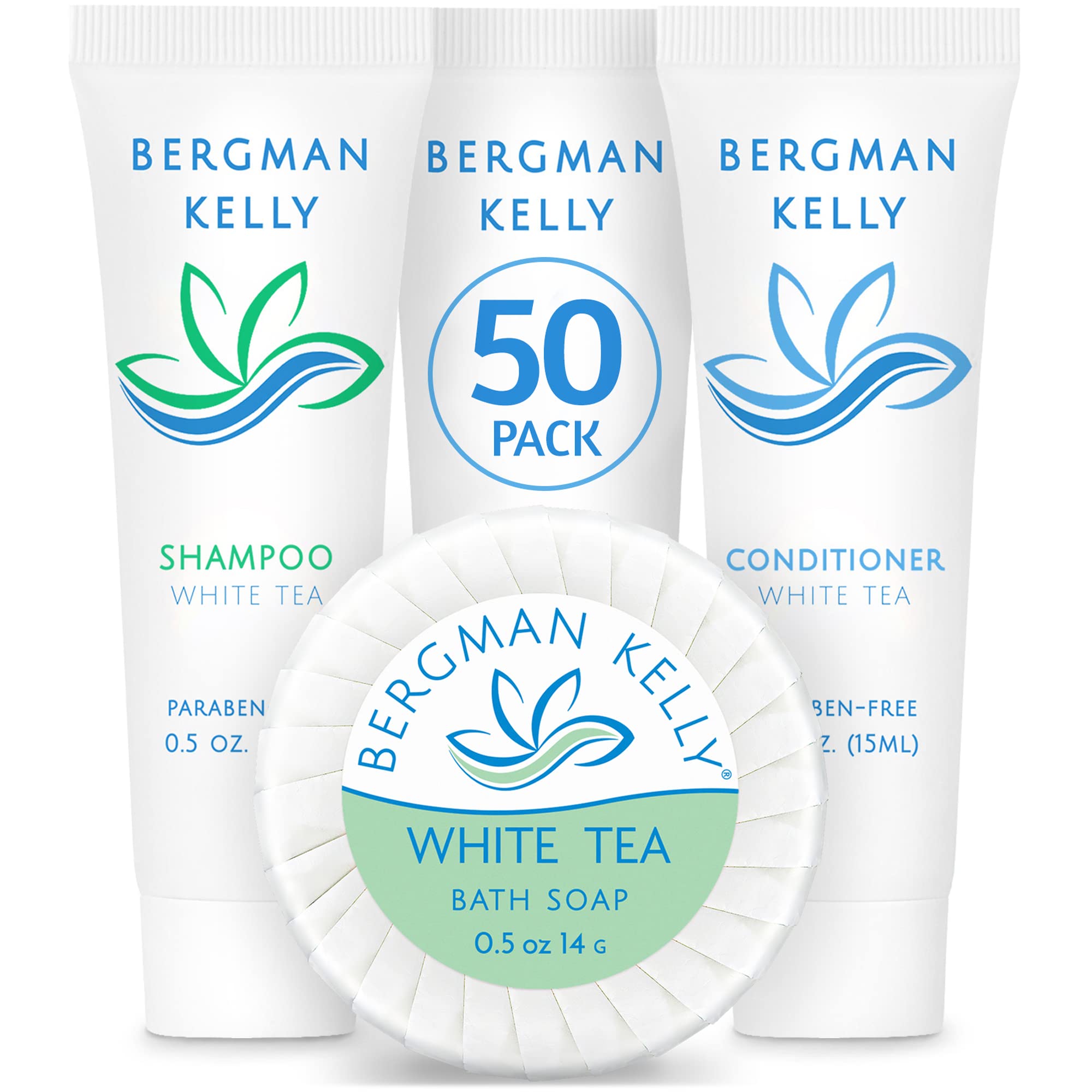 BERGMAN KELLY Travel Soap Set - 3pc Mini Toiletries (0.5oz) for Hotels & Guests