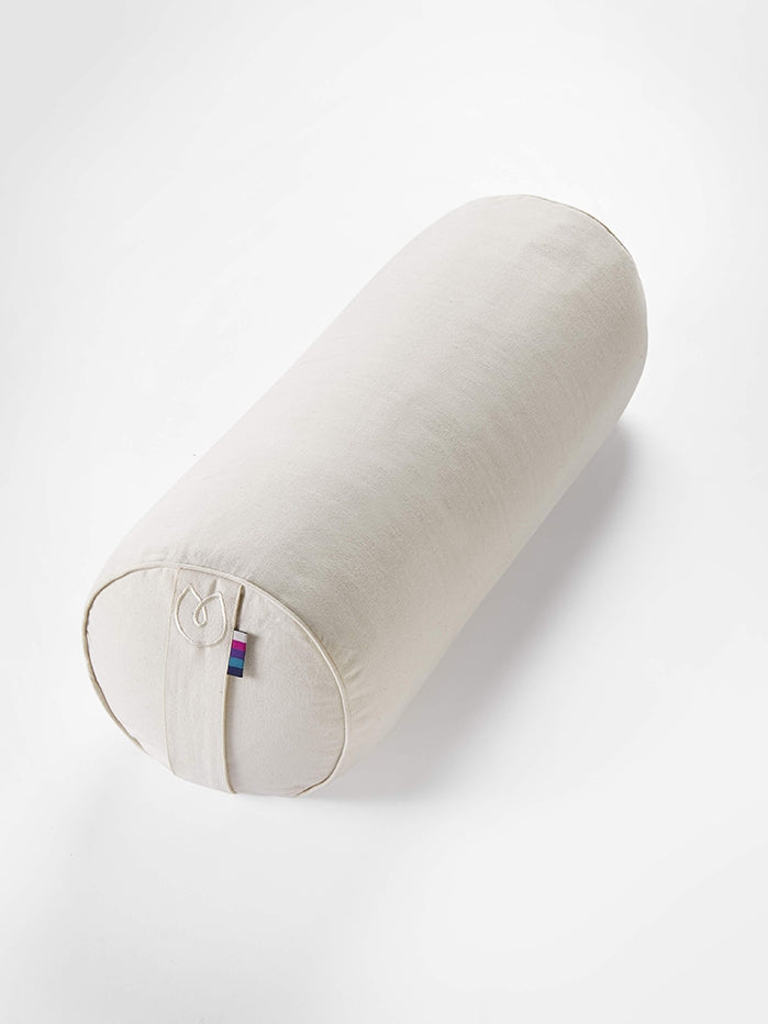 Organic Cotton Chambray Bolster Pillow Cover - Yoga & Meditation Support - Eco-Friendly Home Decor for Relaxation & Comfort