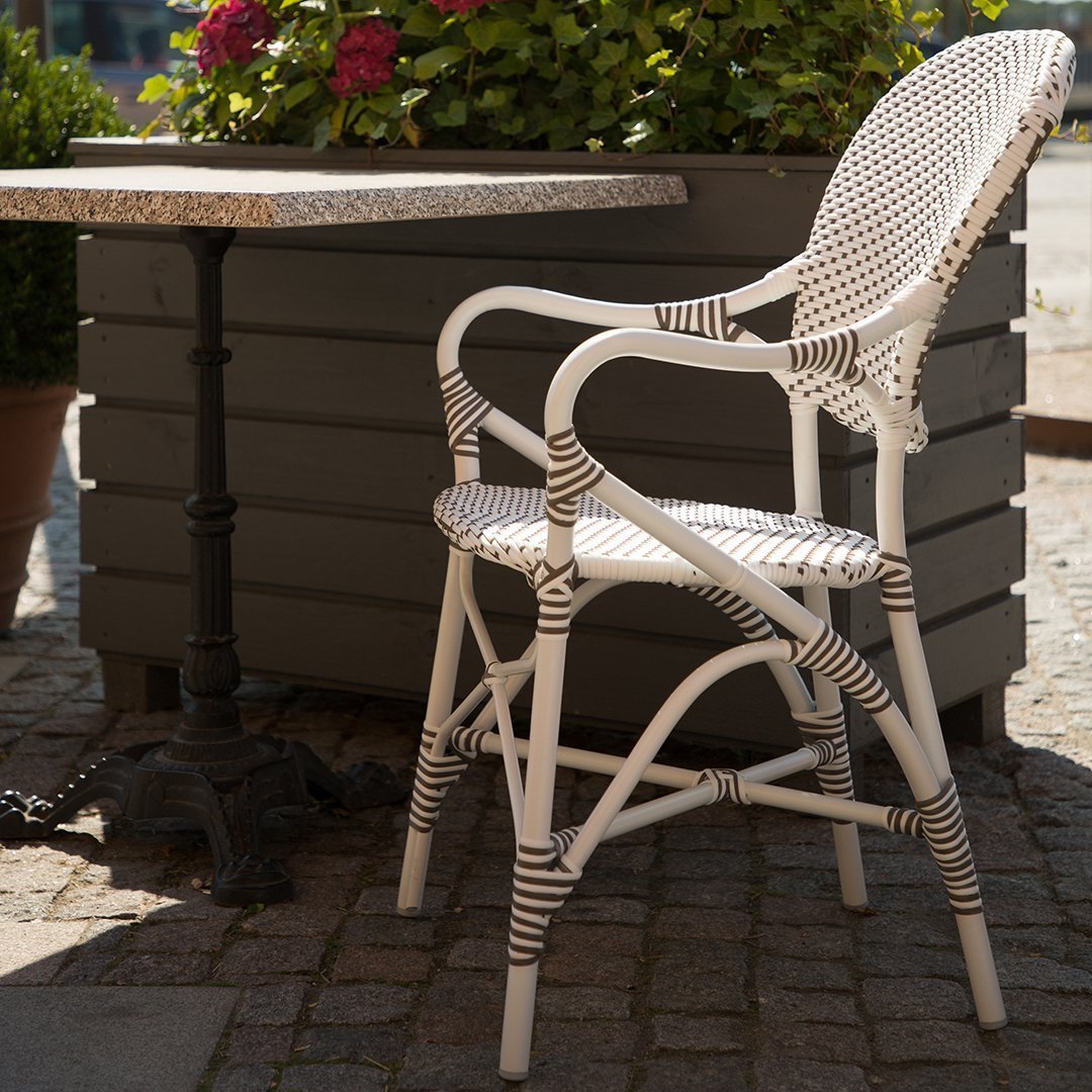 Isabell Armchair - Aluminum Rattan Stackable Outdoor Chair for Patio, Garden, Poolside & Balcony - Modern & Durable Furniture