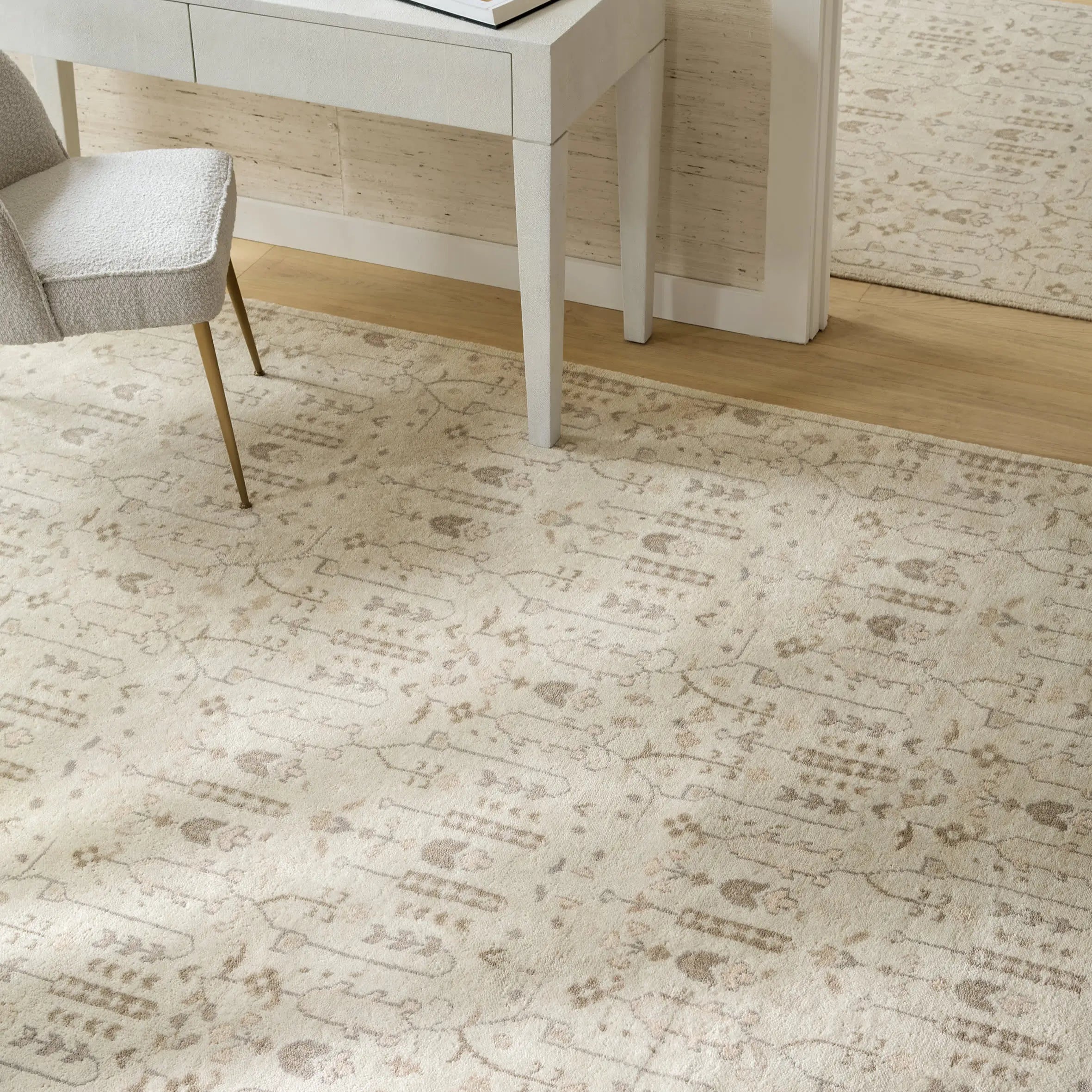 Dash & Albert Dara Cream Hand Knotted Wool Rug - Soft & Durable Area Rug for Living Room, Bedroom, Dining Room - Perfect for Home Decor & Cozy Spaces