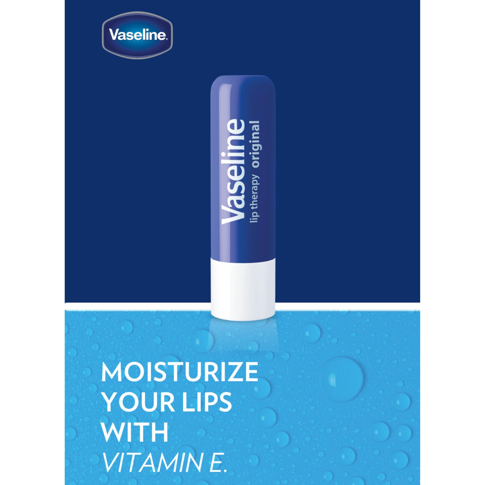 Vaseline Lip Therapy Original Lip Balm - Fast-Acting Moisturizer for Dry, Chapped & Cracked Lips - 0.16 oz (4-Pack) - Perfect for Winter Care, Daily Hydration & Overnight Lip Treatment
