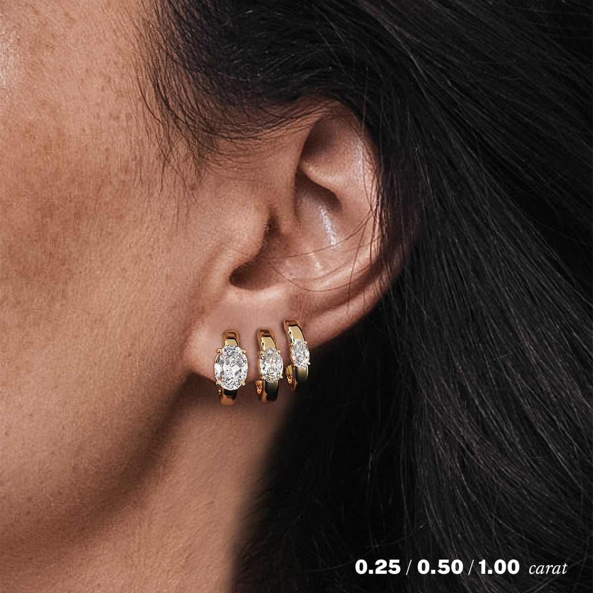 2 Carat Oval Diamond Hoop Earrings for Women - 14K White Gold Dangle Earrings - Elegant Wedding, Anniversary & Party Jewelry Gift