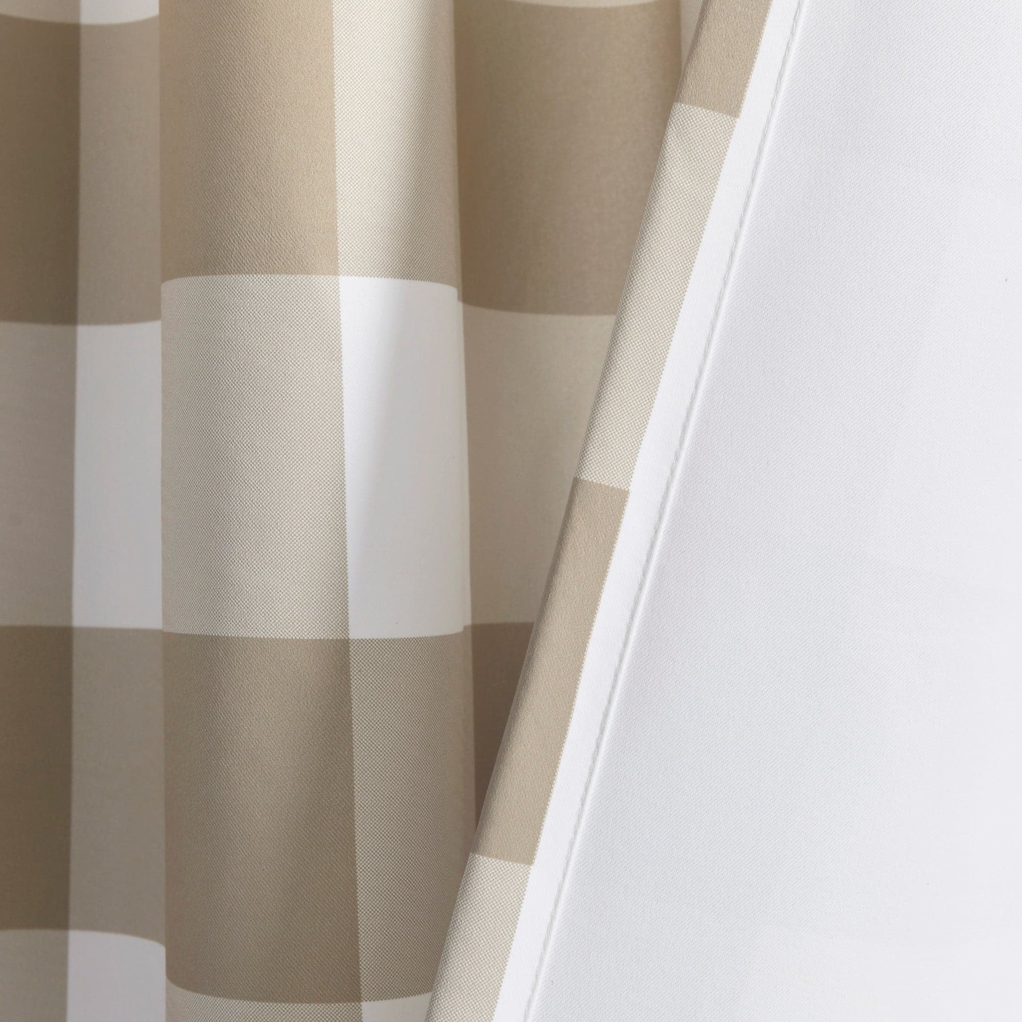 Kelly Checker Light Filtering Window Curtain Panel Set - Blackout Sheer Drapes for Living Room, Bedroom & Office - Soft Textured Fabric with Modern Checkerboard Design