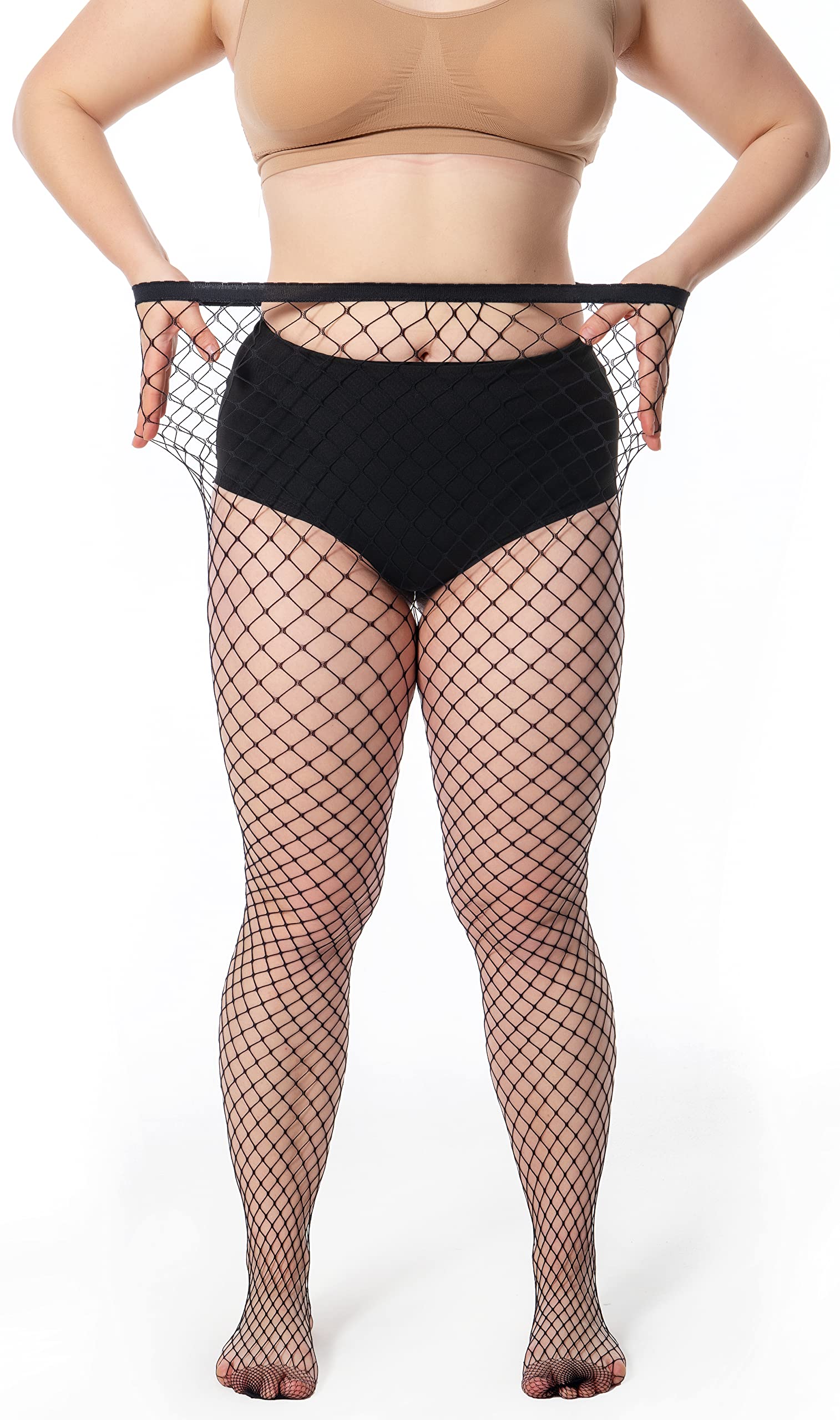 Sexy Women's Thigh High Fishnet Stockings - High Waist Pantyhose Tights for Cosplay, Halloween & Night Out
