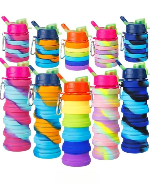 KALRA MAGIC Collapsible Water Bottle 500ml - Leak Proof, BPA Free, Reusable Travel Sipper for Hiking, Camping, Gym & Outdoor Activities - Foldable Design (Multi-Color)